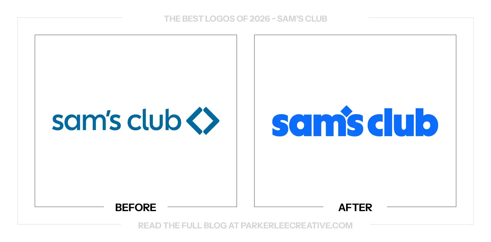 Sam’s Club logo before and after the identity update.