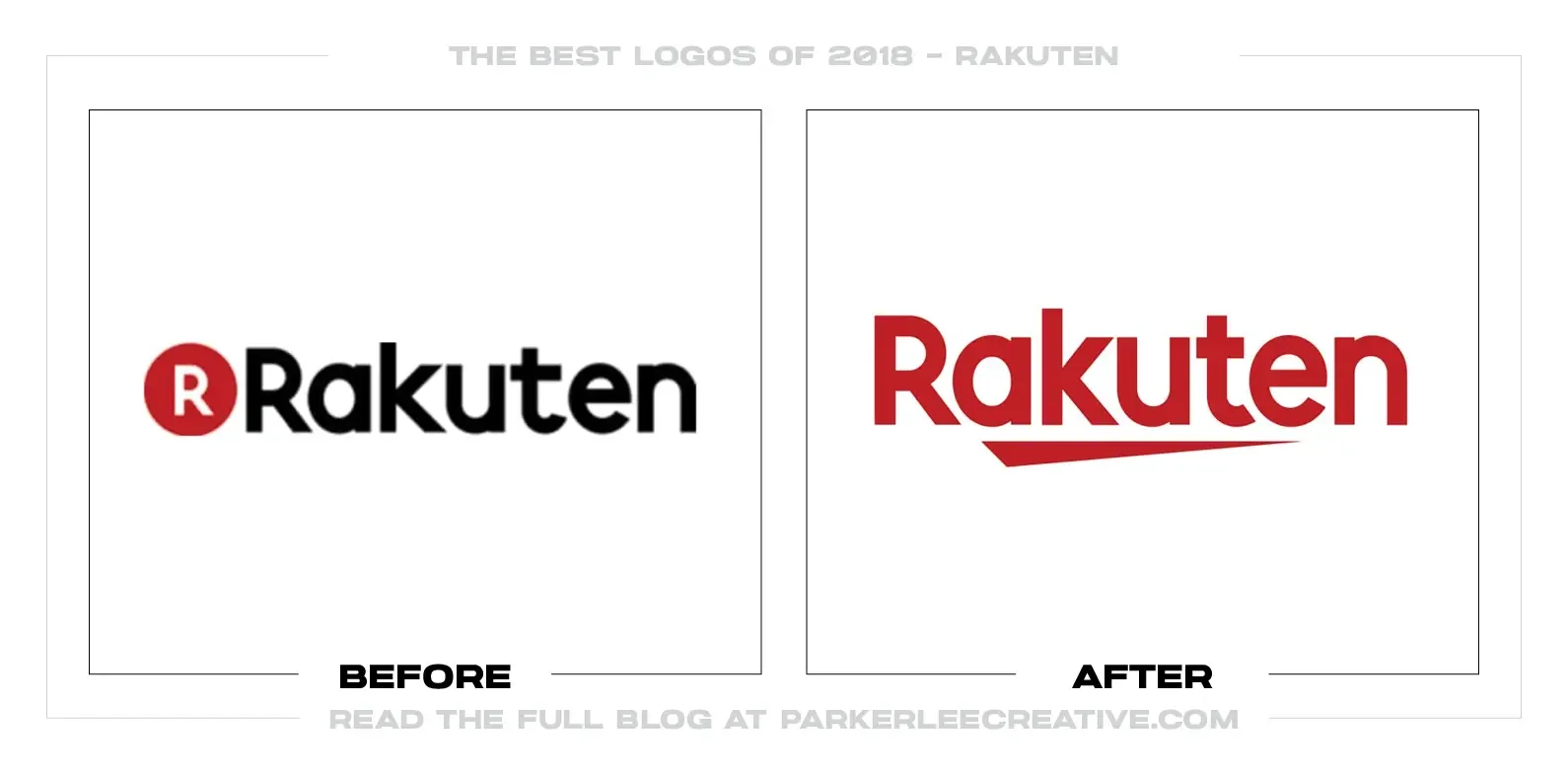 Before-and-after Rakuten logo comparison