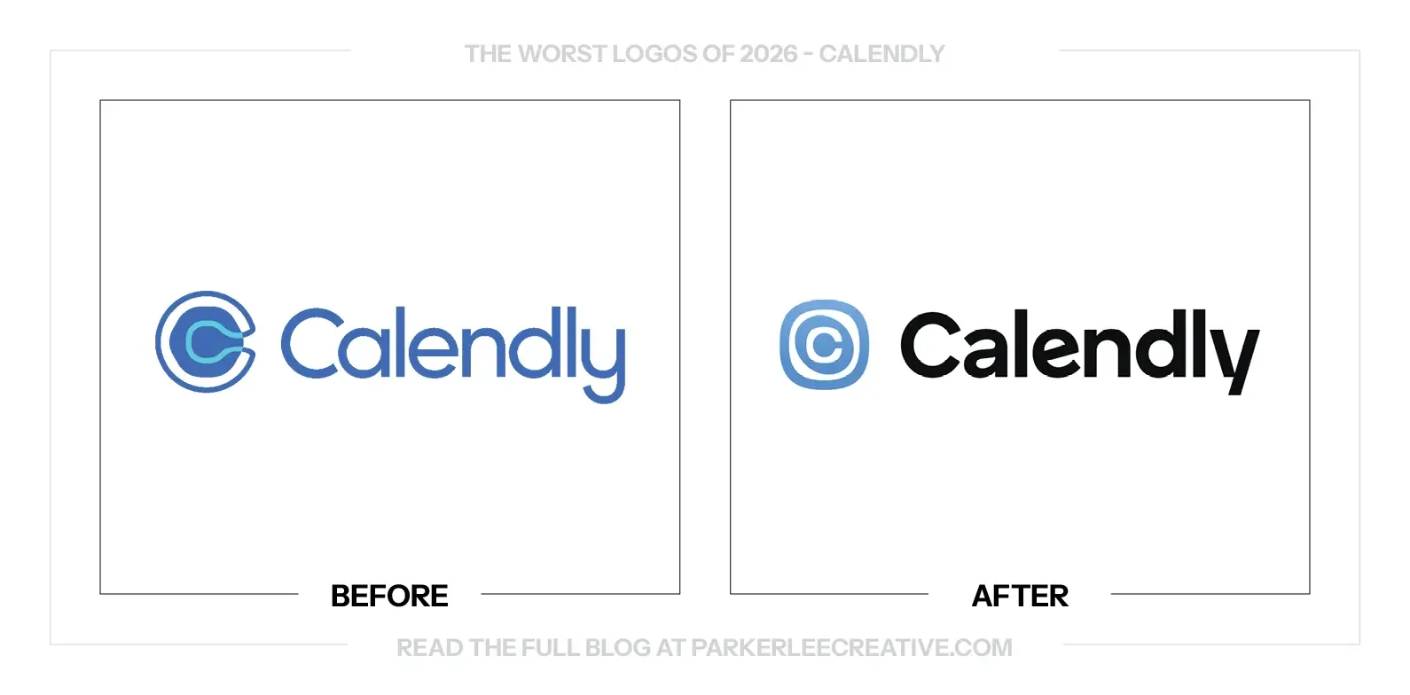 Calendly logo before and after the identity update.