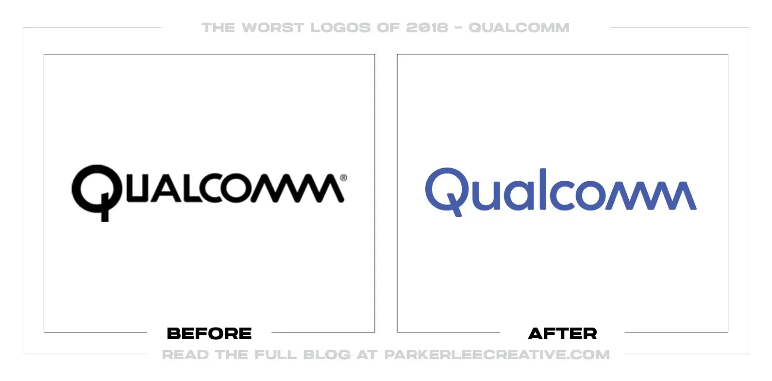 Before-and-after Qualcomm logo comparison