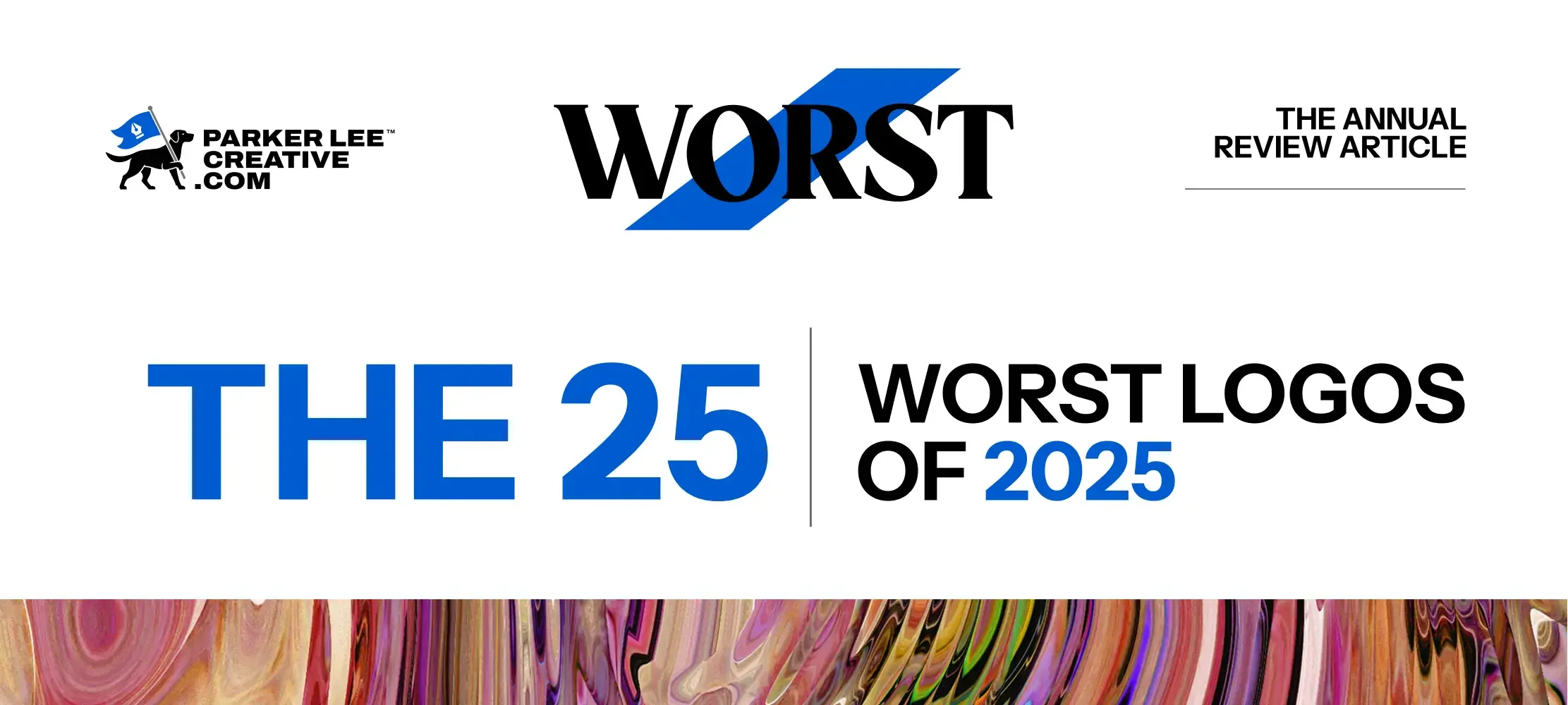 Collage introducing The 25 Worst Logos of 2025