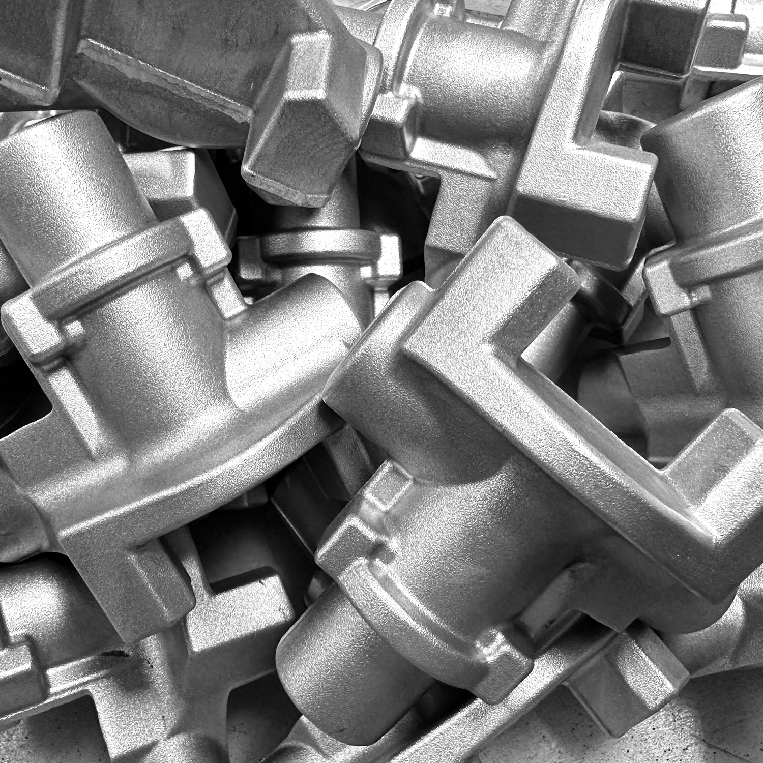 Close-up of precision metal cast components