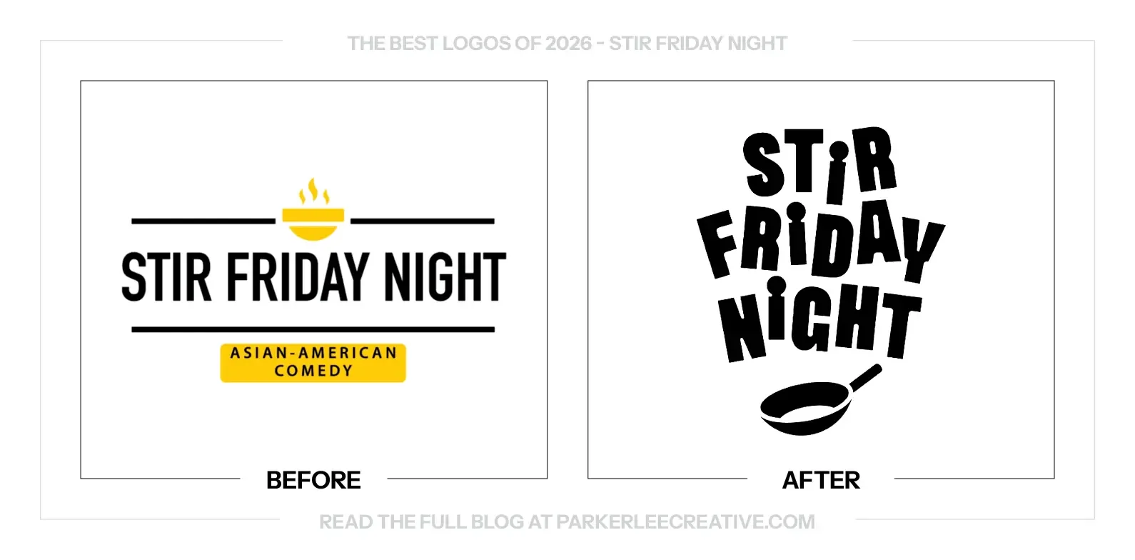 Stir Friday Night logo before and after the identity update.