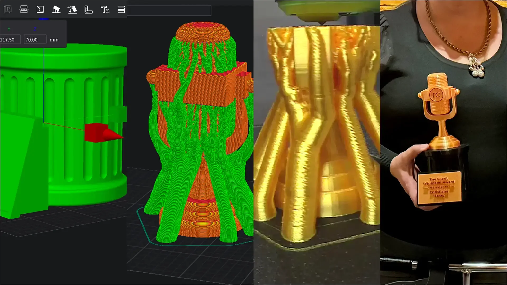 3D-printed award development from model to finished trophy