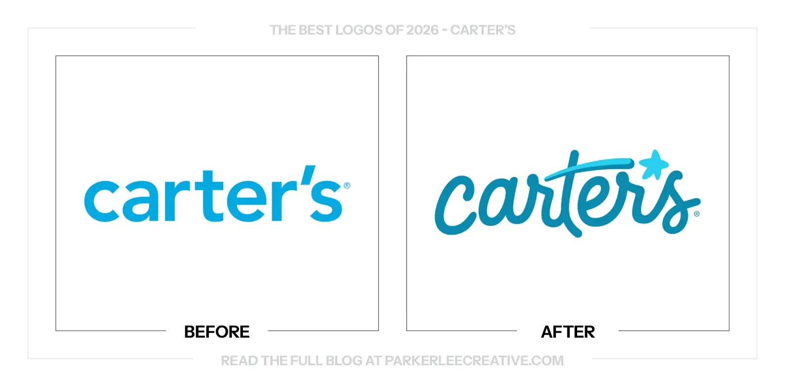 Carter’s logo before and after the identity update.