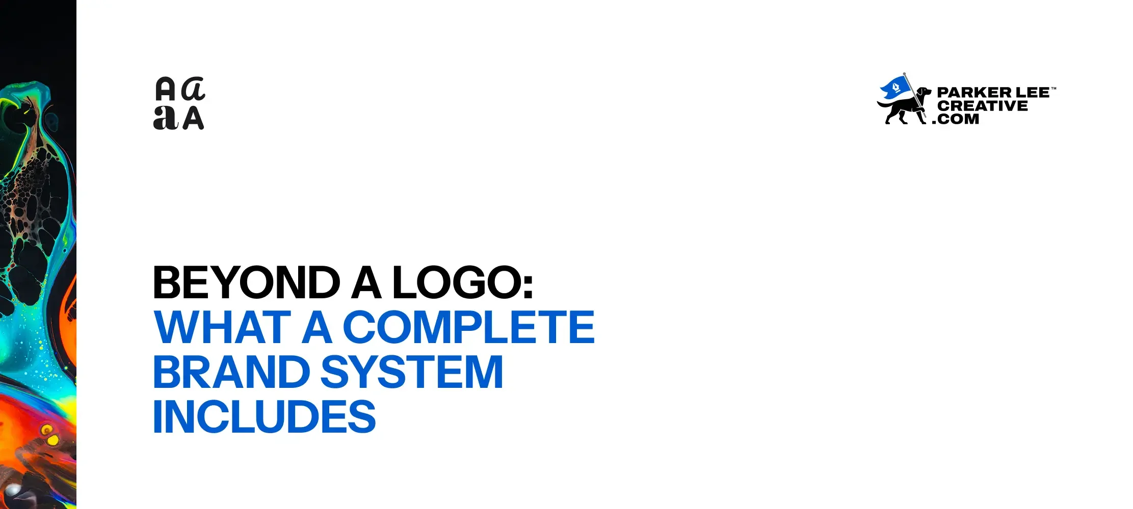 Complete brand identity system article header graphic