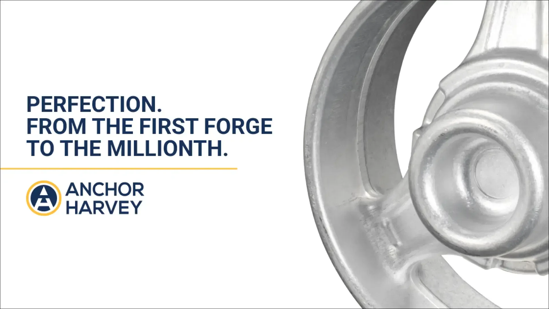 Anchor Harvey ad showing metal gears and precision-forging messaging.