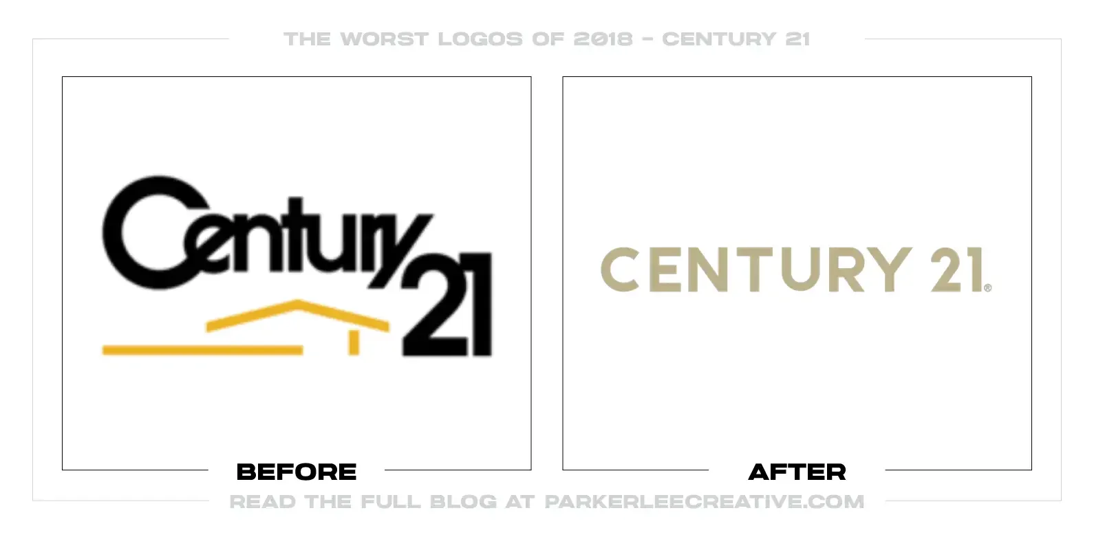 Before-and-after Century 21 logo comparison