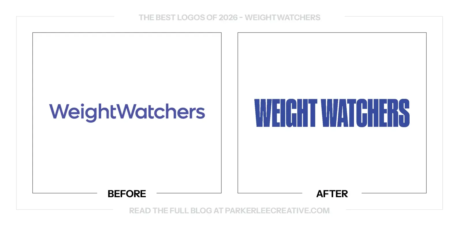 WeightWatchers logo before and after the identity update.