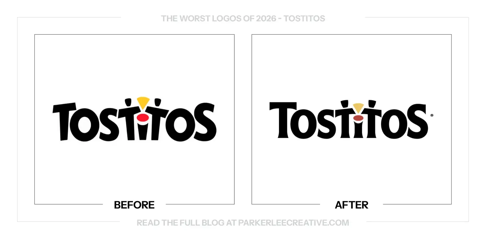 Tostitos logo before and after the identity update.