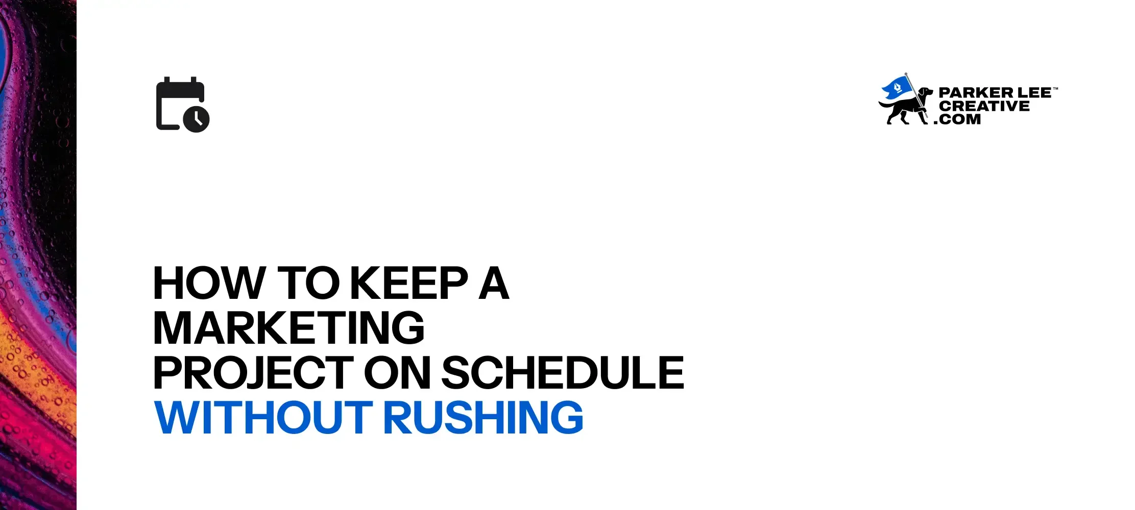 Marketing project schedule planning header graphic