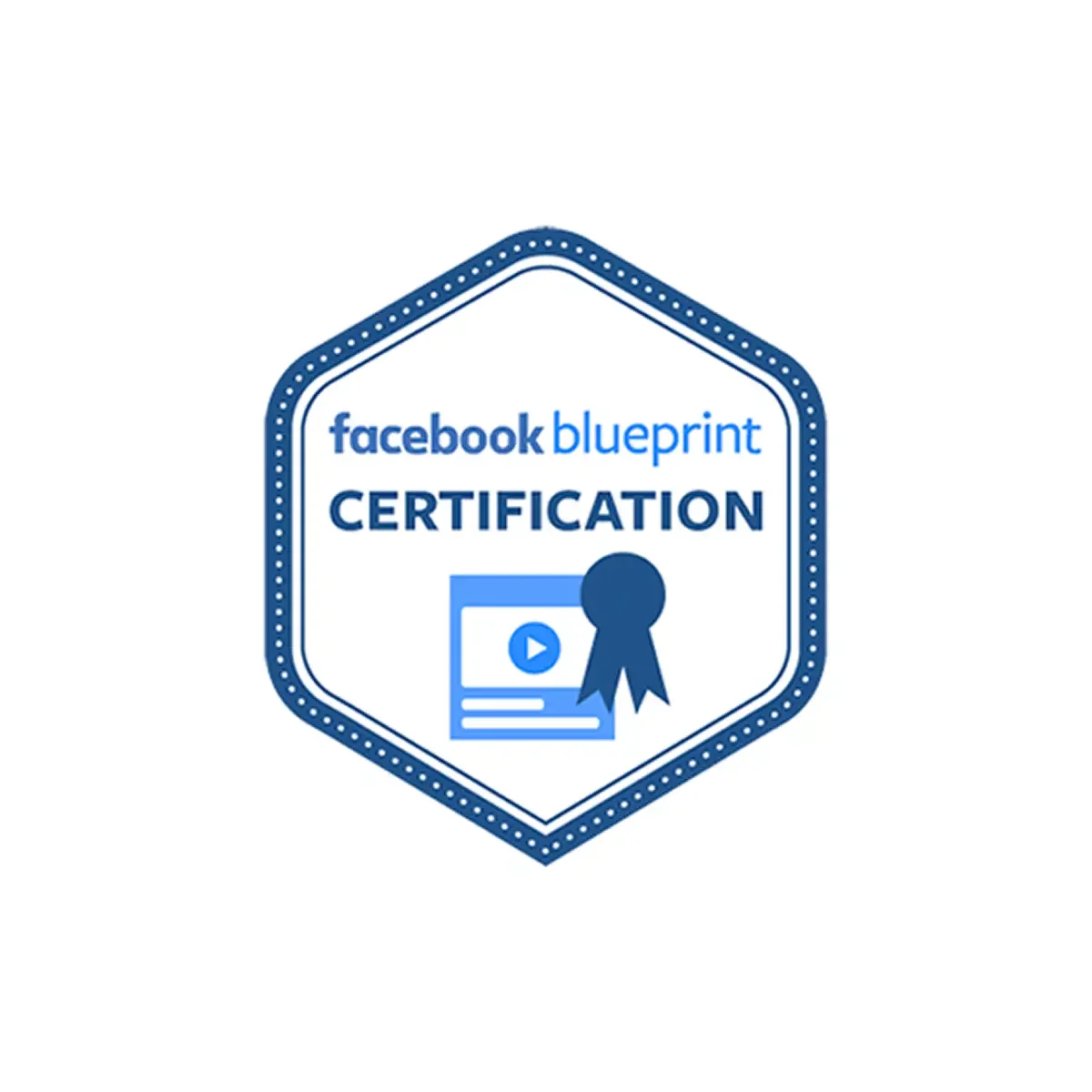 Meta logo for the Facebook Blueprint certification