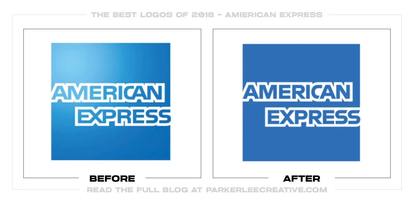 Before-and-after American Express logo comparison