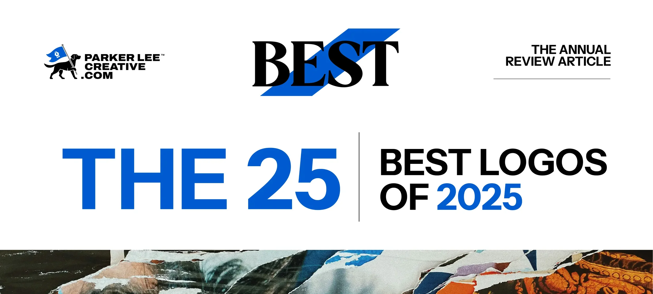Collage introducing The 25 Best Logos of 2025