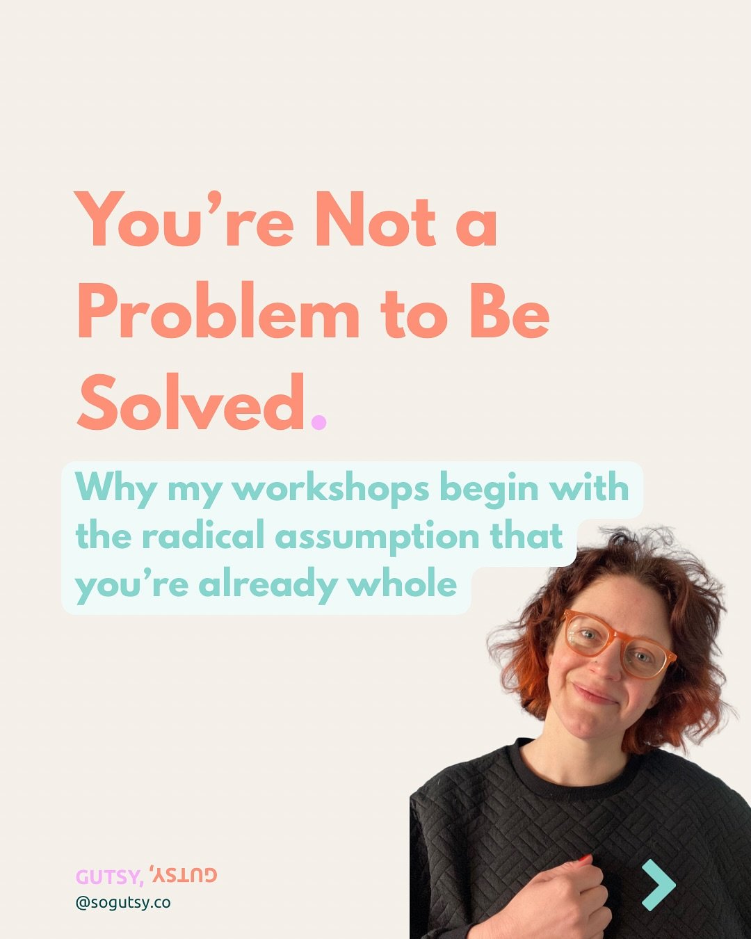 I used to think I needed fixing.

Now I run workshops that begin with this wild idea:
you&rsquo;re already whole.

✌️🪽

Confidence without contortion.

Link in bio if you&rsquo;re curious about joining us.

🧡

Or DM me for info about upcoming works