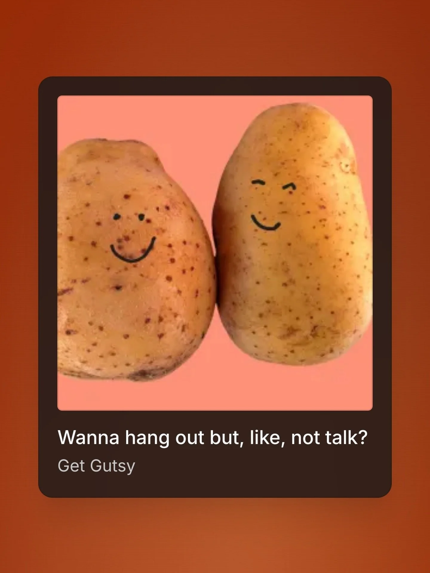 Wanna hang out but, like, not talk?

New letter about why I started Loose Threads (a monthly free craft circle), what it means to unshame shyness, why I&rsquo;m hosting a party with 8kg of potatoes, and creating spaces where you don&rsquo;t have to c