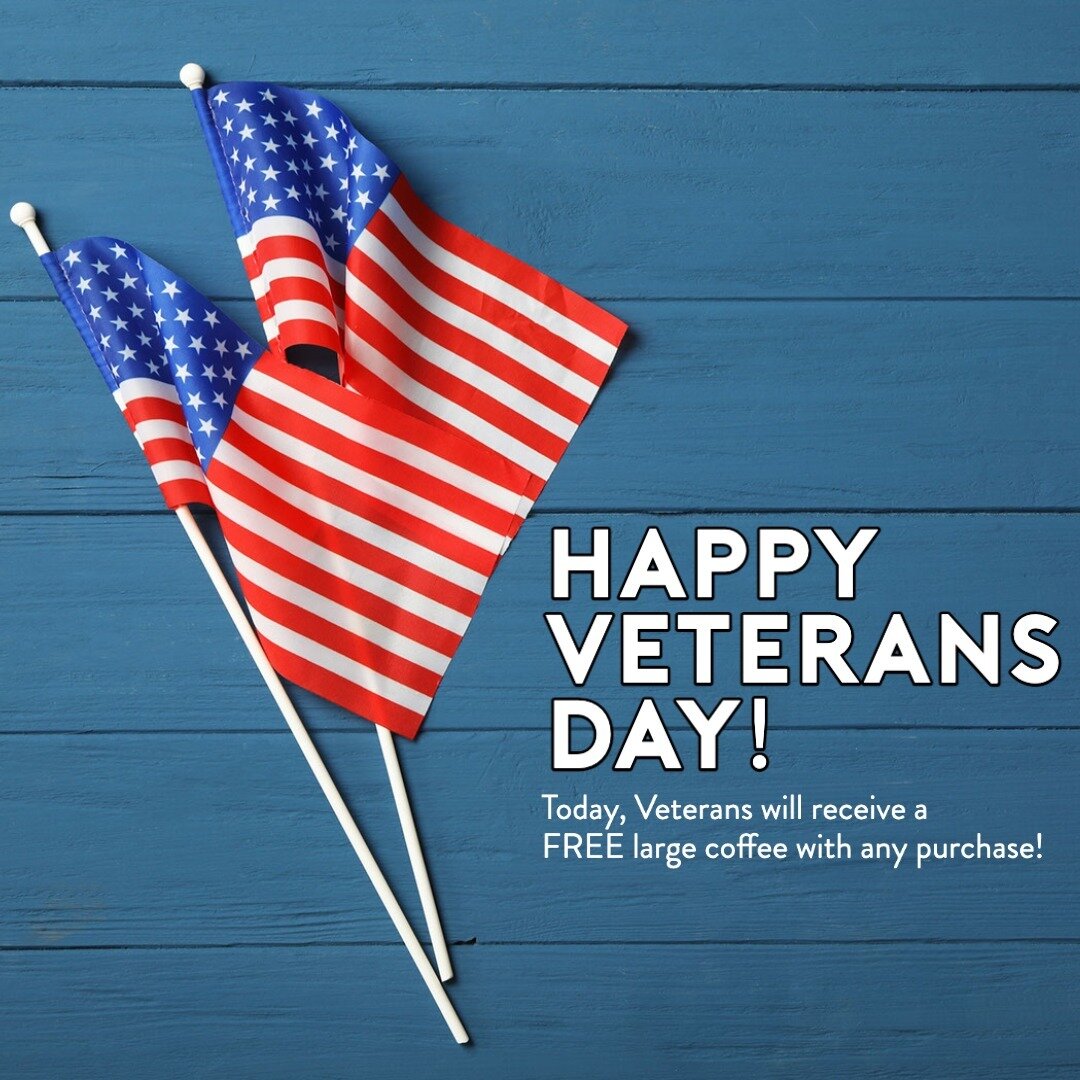 Thank you to all who have, and continue to, serve our country. This day honors and commemorates your devotion, bravery, and service to our country. 

Today, Veterans will receive a free large coffee with any purchase at BCB.