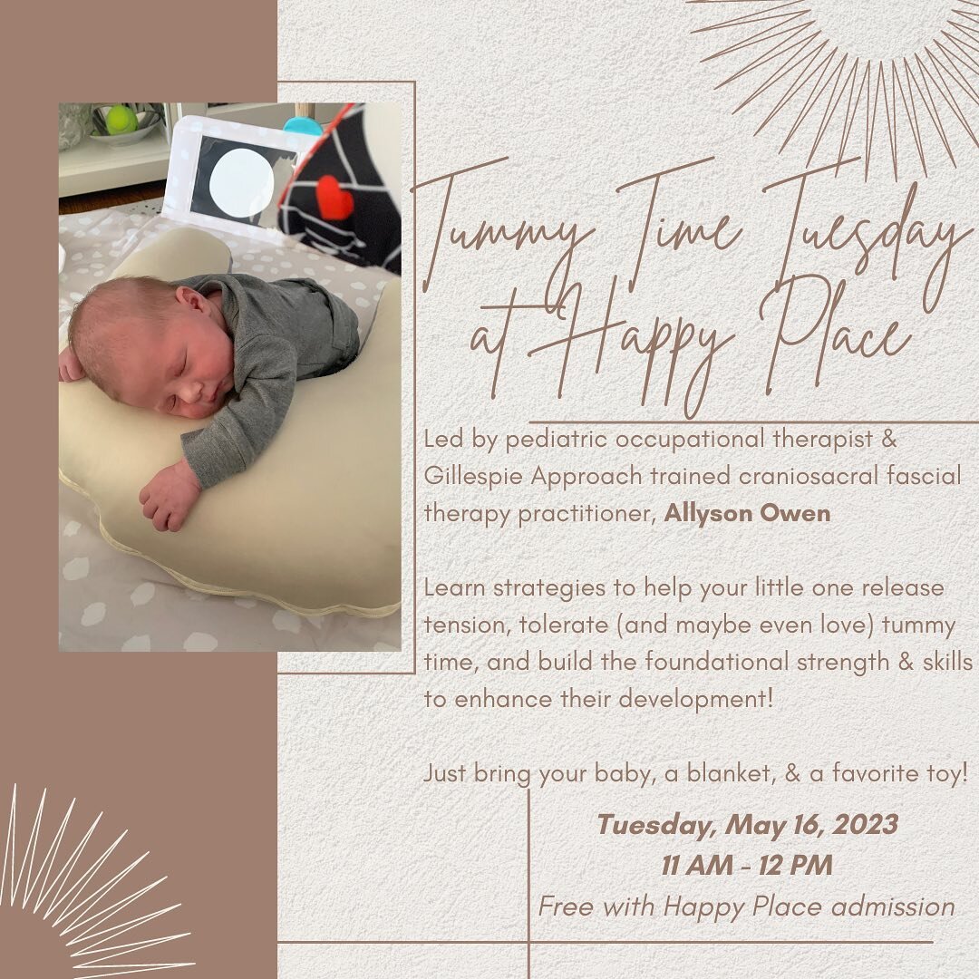Due to an overwhelming interest in making this a regular thing, roughly EOW I will be conducting a Tummy Time Tuesday event at @happyplace.play &amp; I&rsquo;m so excited!! The next one is a week from today!
Bring your pre-crawling babies and pick my
