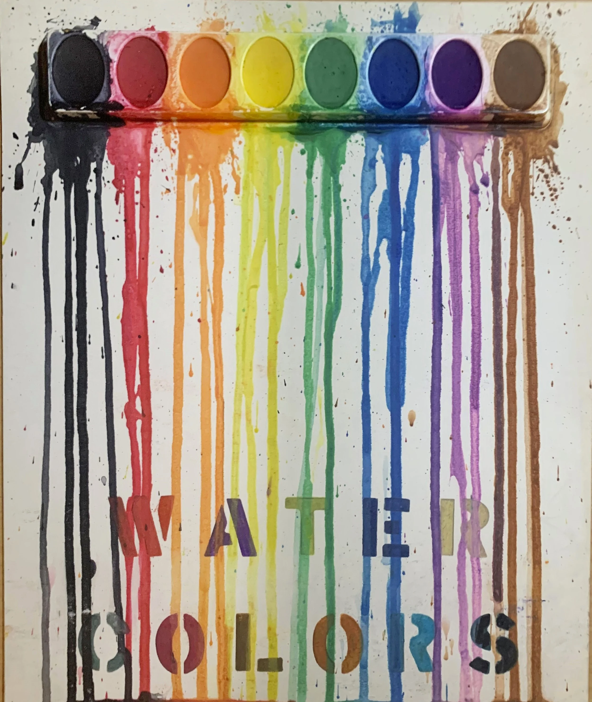 32. watercolor tray and watercolor on poster board, 12″ x 10″