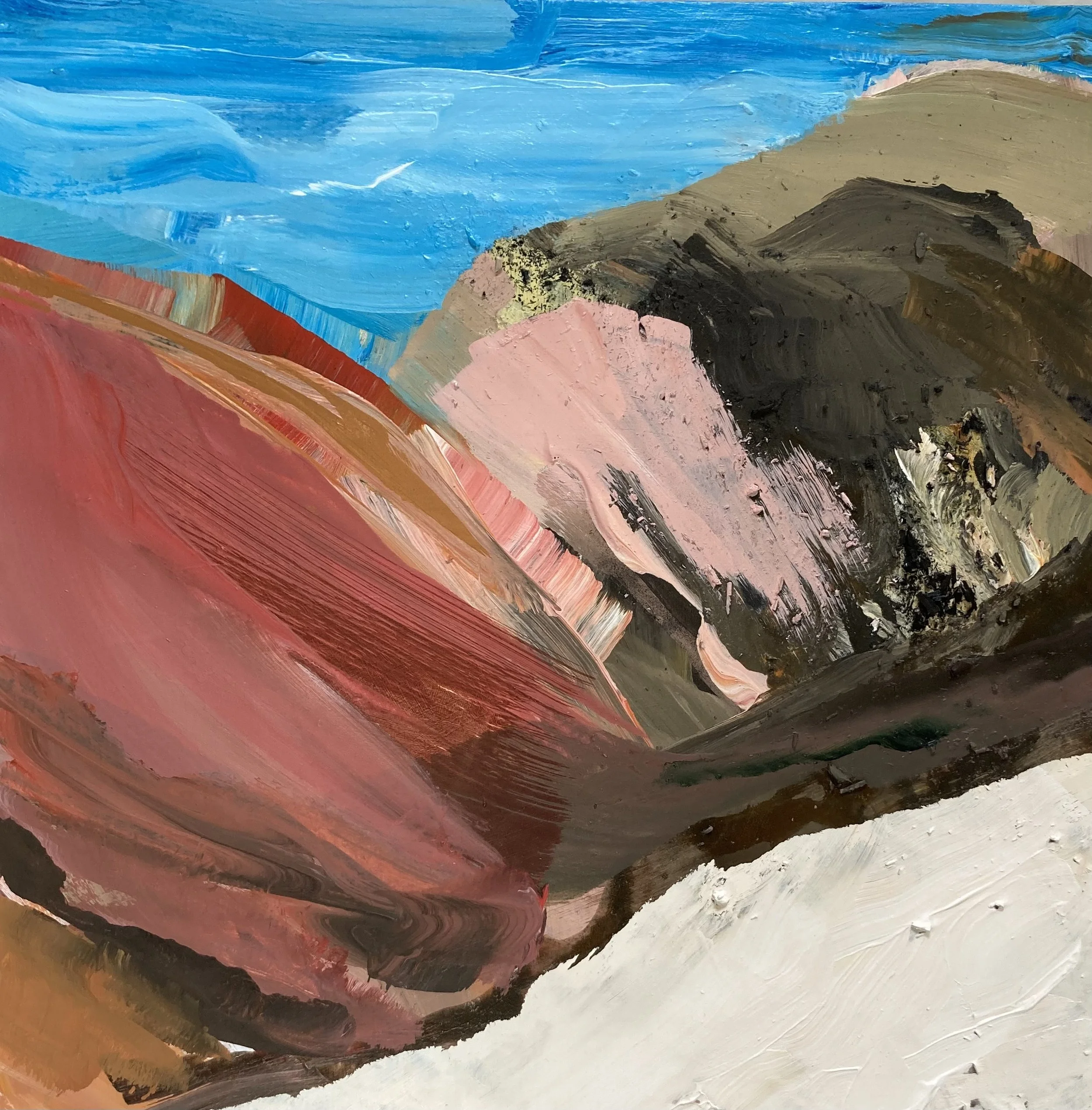 Your Taproot Seared
Acrylic, oil pastel & charcoal on wood panel  30 x 30 cm
£350