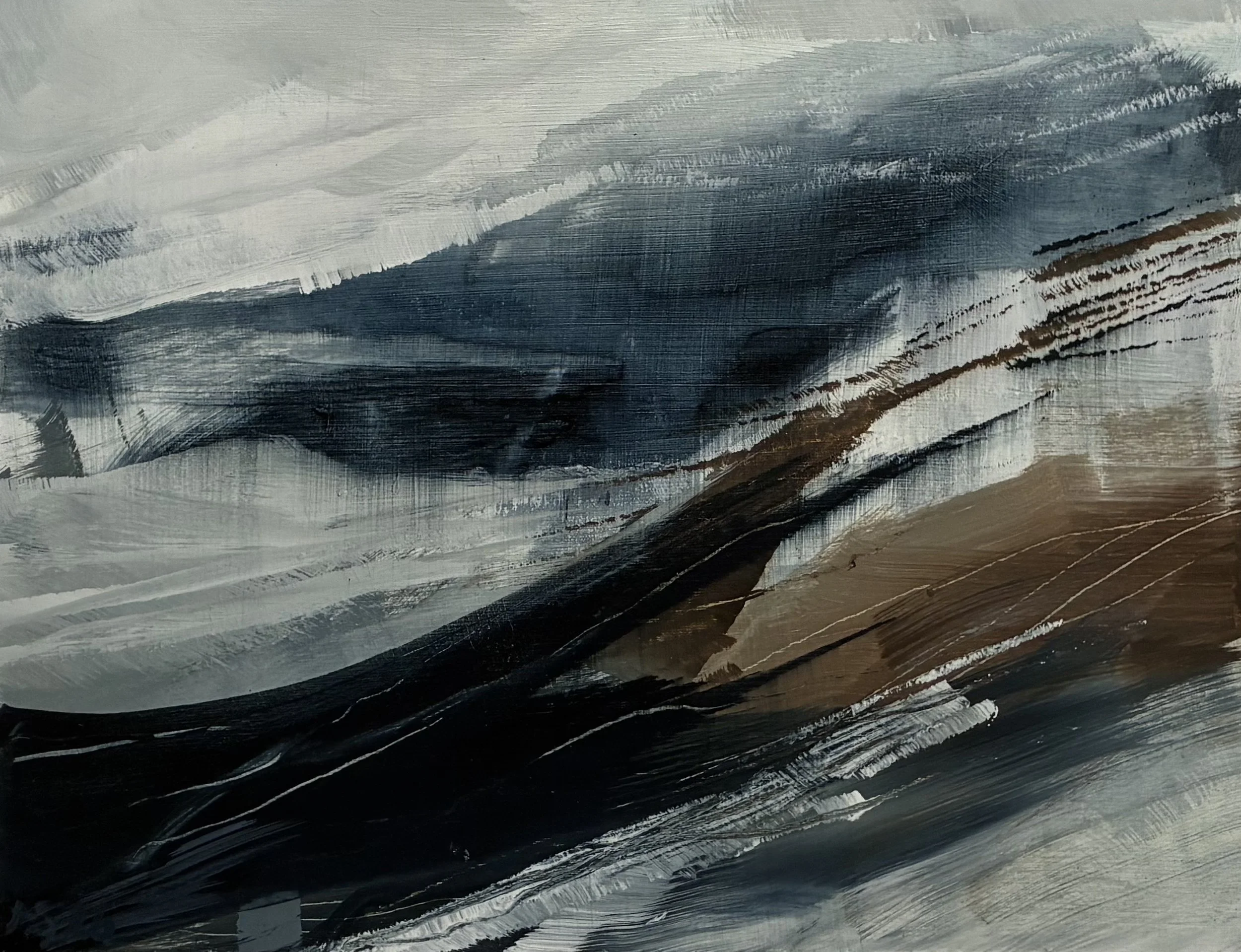 Ribble Valley (framed)
Acrylic, ink & crayon on wood panel | 44 x 54 cm
£225