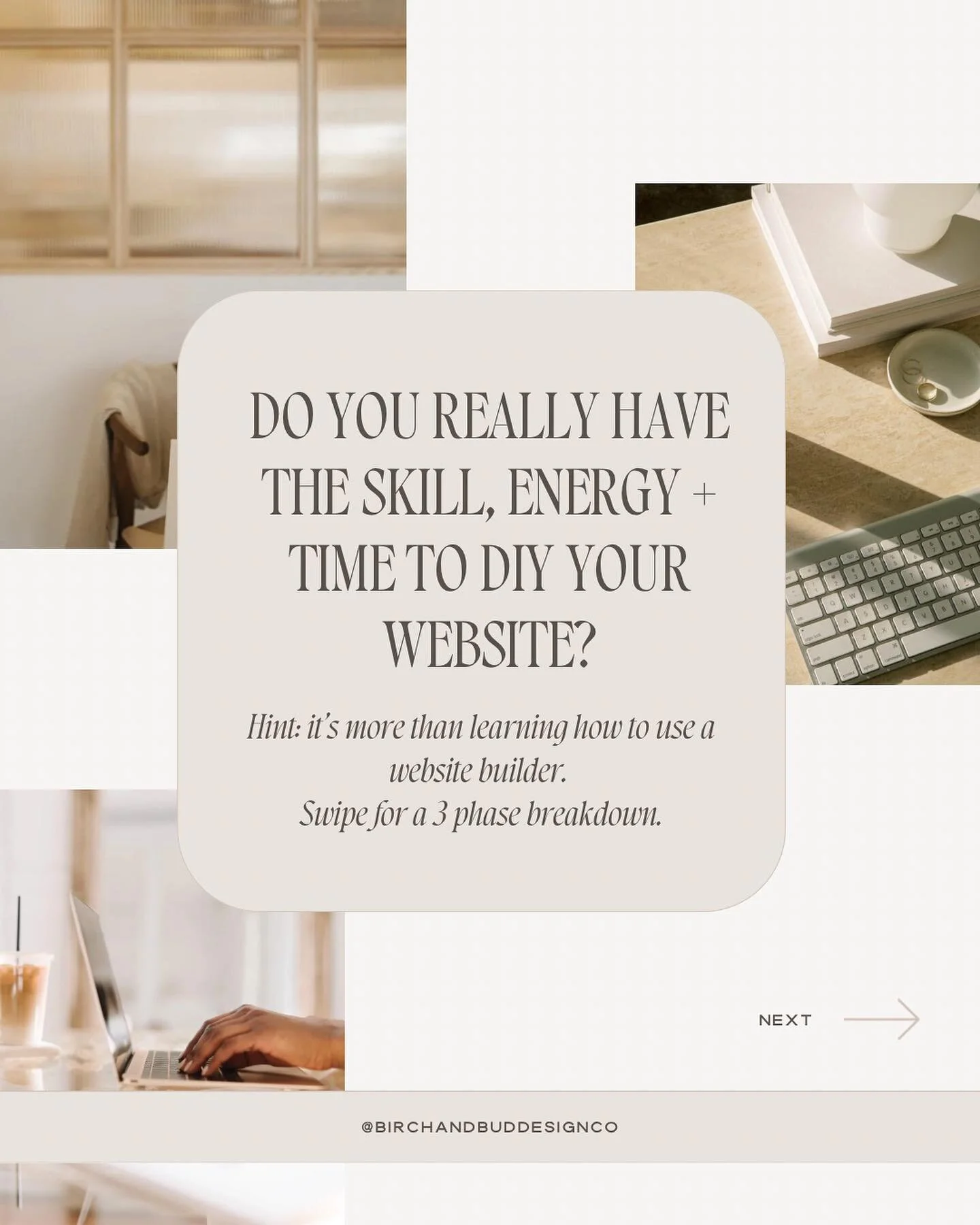 So, you&rsquo;re thinking of DIY&rsquo;ing your website? 

Cool, you totally can, I did with my first biz (and it took me MONTHS of my
life). Late nights googling, YouTube-ing, reading forums and FB groups. I mean, it&rsquo;s A LOT. 

🚩 BUT, know th