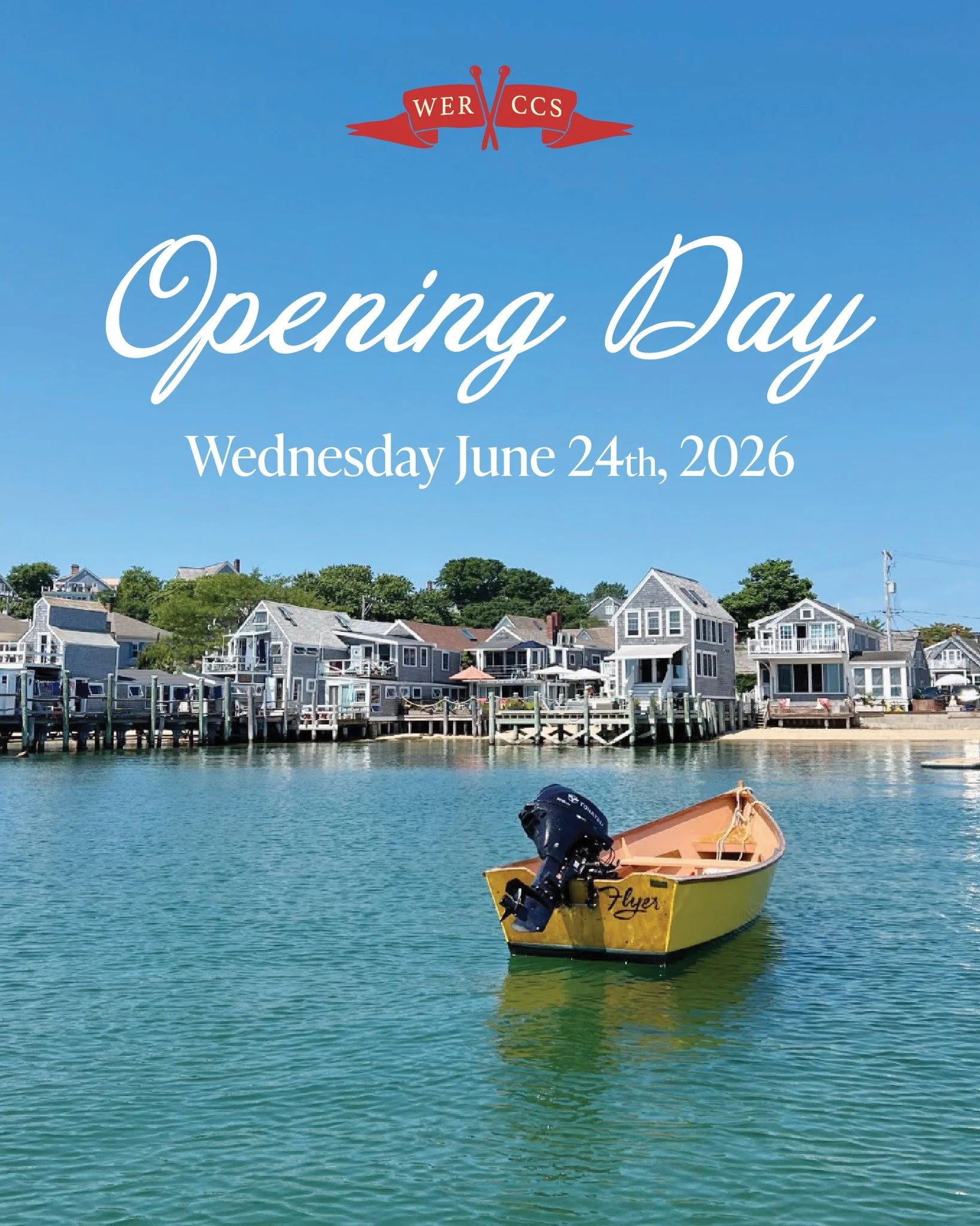 Opening day is Wednesday June 24th! We cannot wait to see you. Visit WERCCS.org/register for more information! ⛵

#WERCCS #Provincetown #Sailing