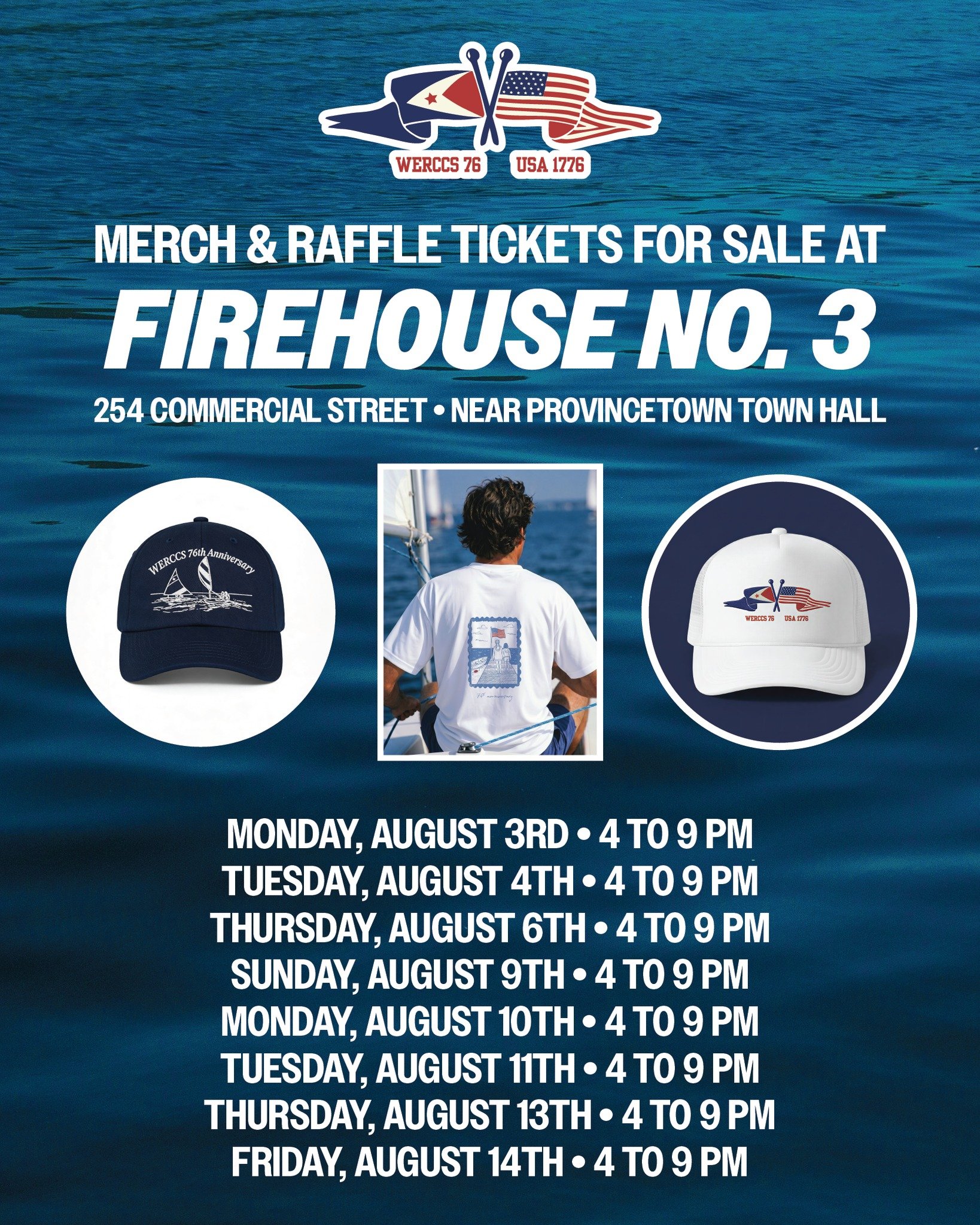 See you at Firehouse No. 3! Merch &amp; raffle tickets are also available here at the boathouse all season long! ⛵ #WERCCS #Provincetown
