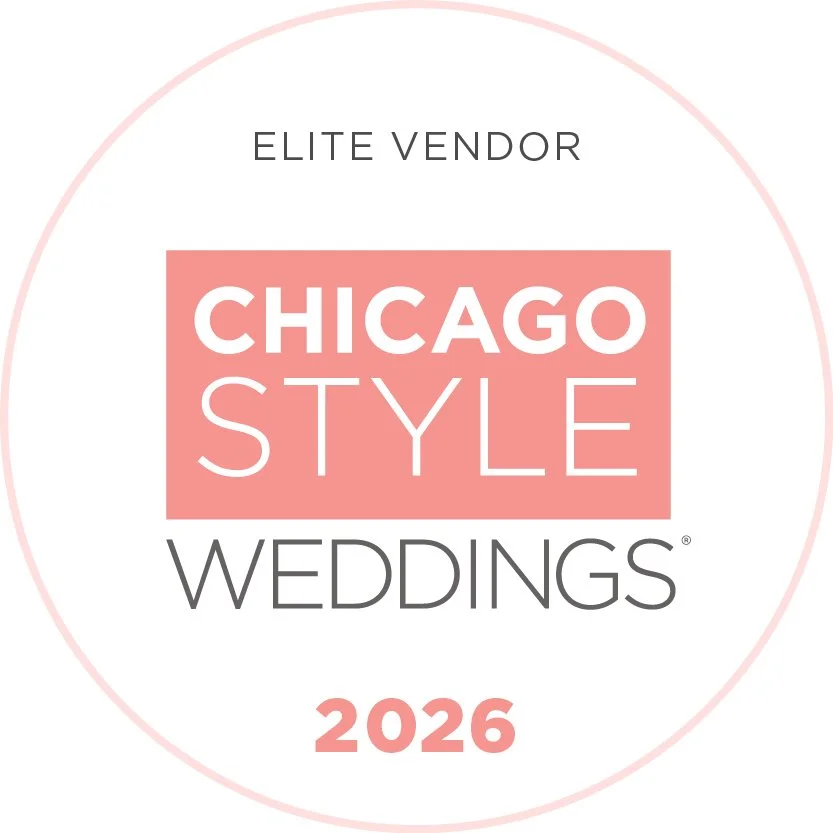Logo for Chicago Style Weddings 2026, with text indicating it is an elite vendor.