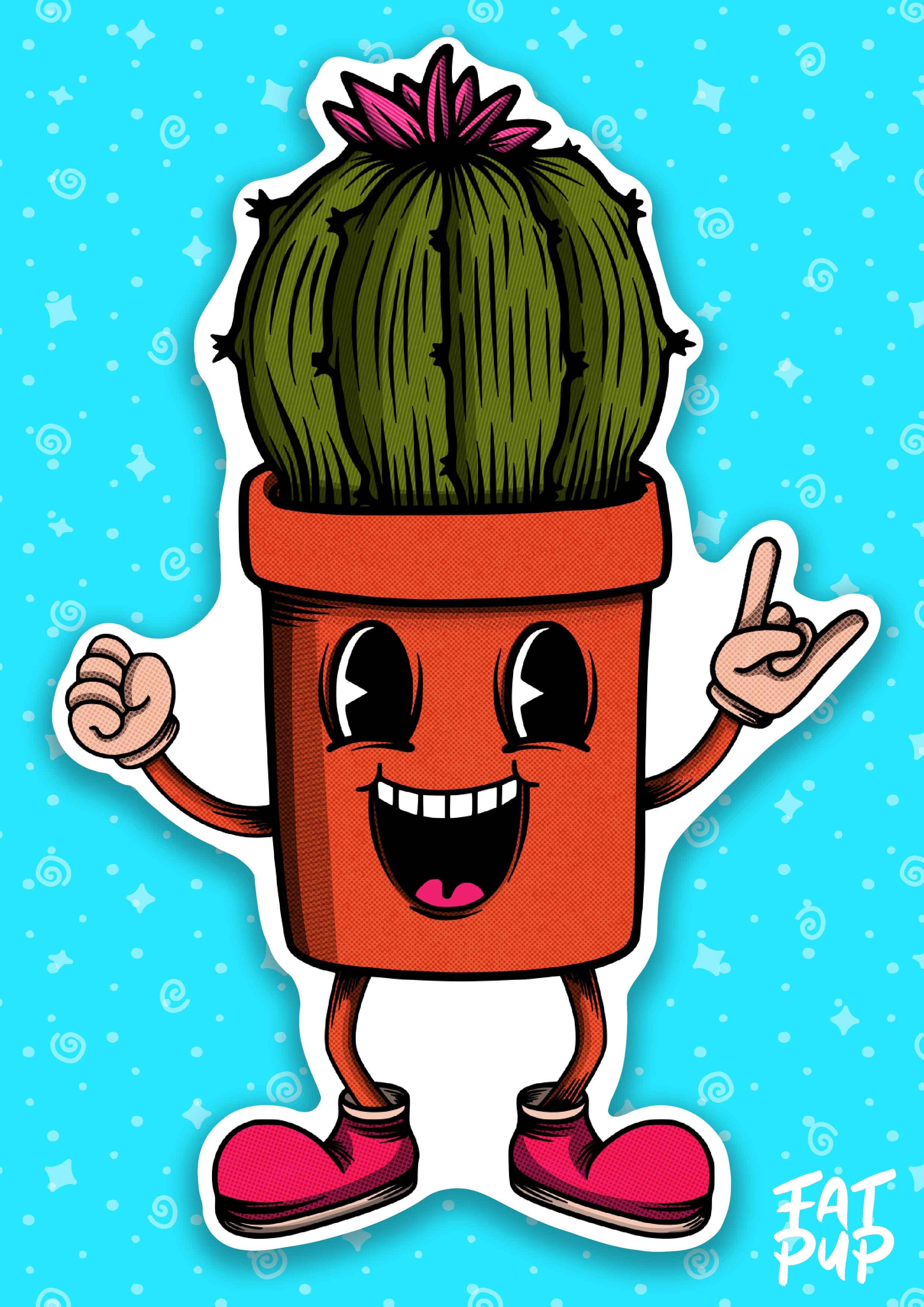 Retro Cactus Mascot
