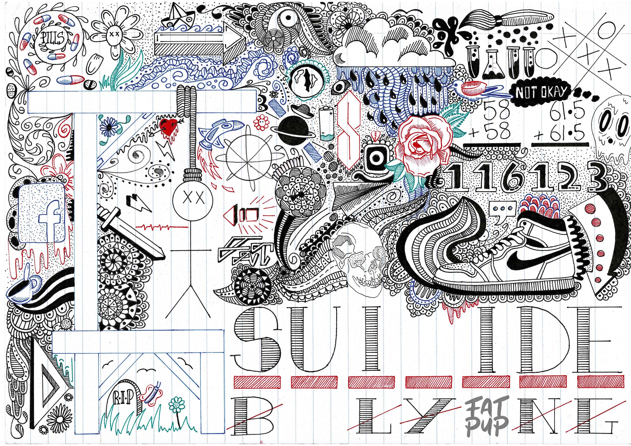 Suicide School Doodle Poster