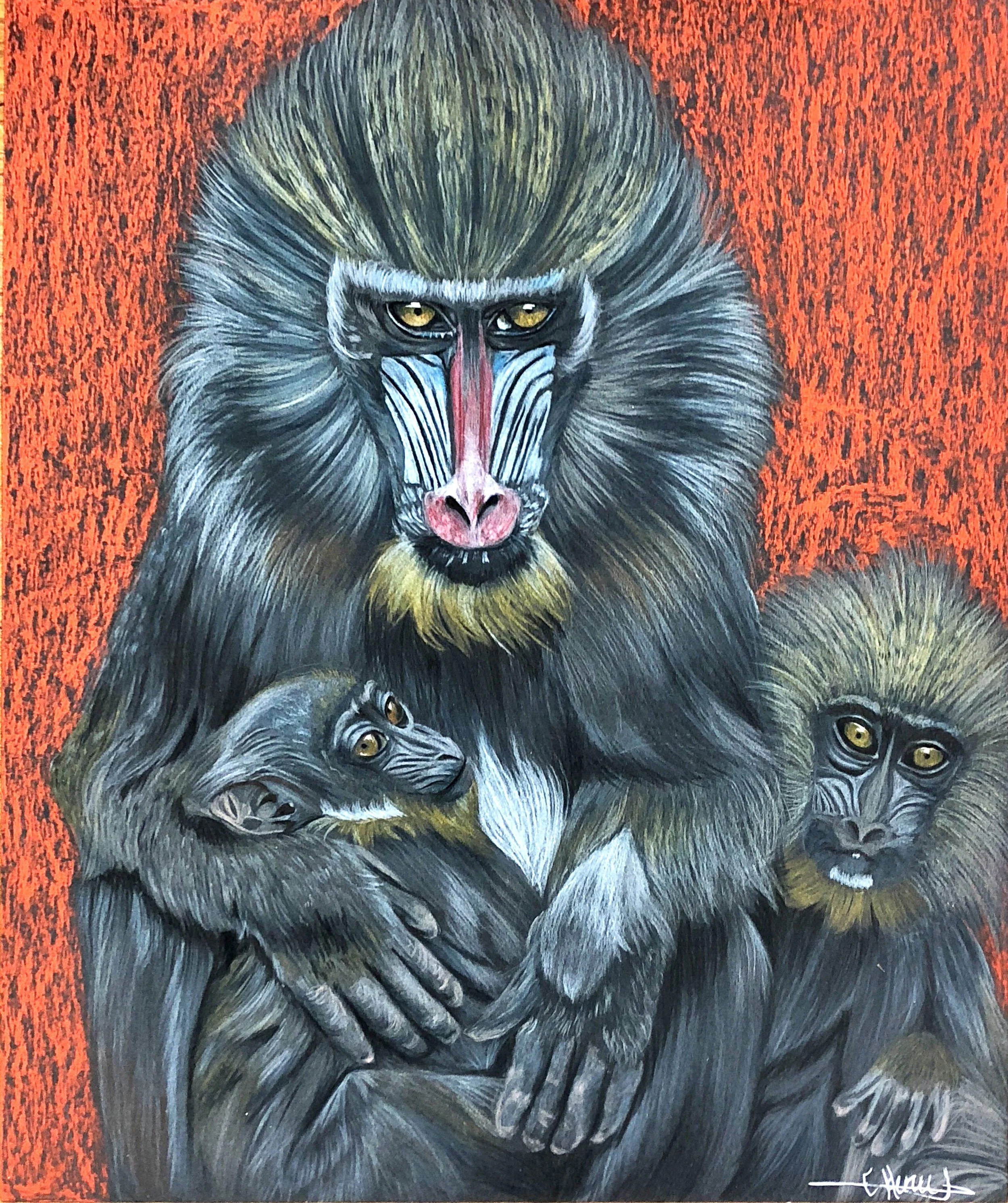 Maternal - January 1, 2019
~ Size: 18x24
~ Medium: Coloured Pencil and Oil Pastel