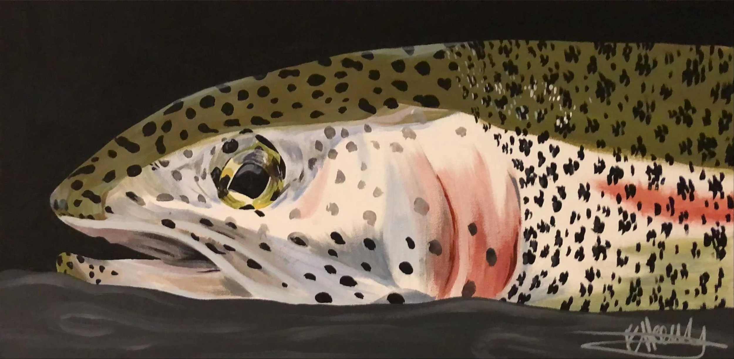 Rainbow Trout - December 13, 2021
~ Size: 8x16
~ Medium: Acrylic Paint