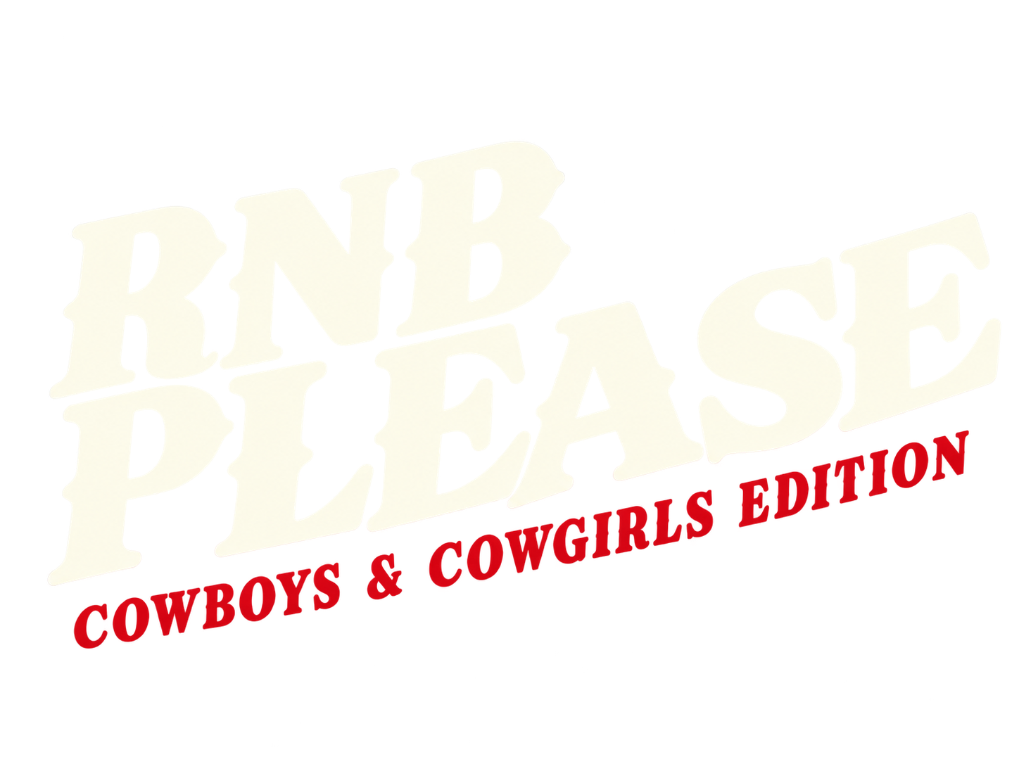 Logo for 'RNB PACE,' a cowboy and cowgirls boutique, featuring large white 3D text and a red tagline.