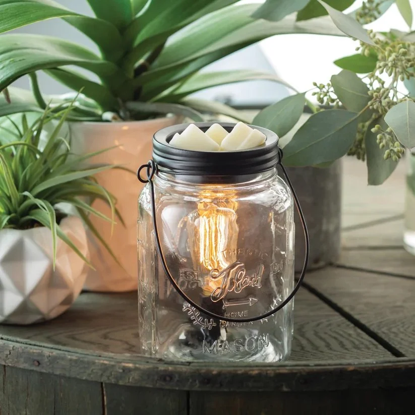 Mason Jar Edison Bulb Electric Warmer + 3 Shot Pots