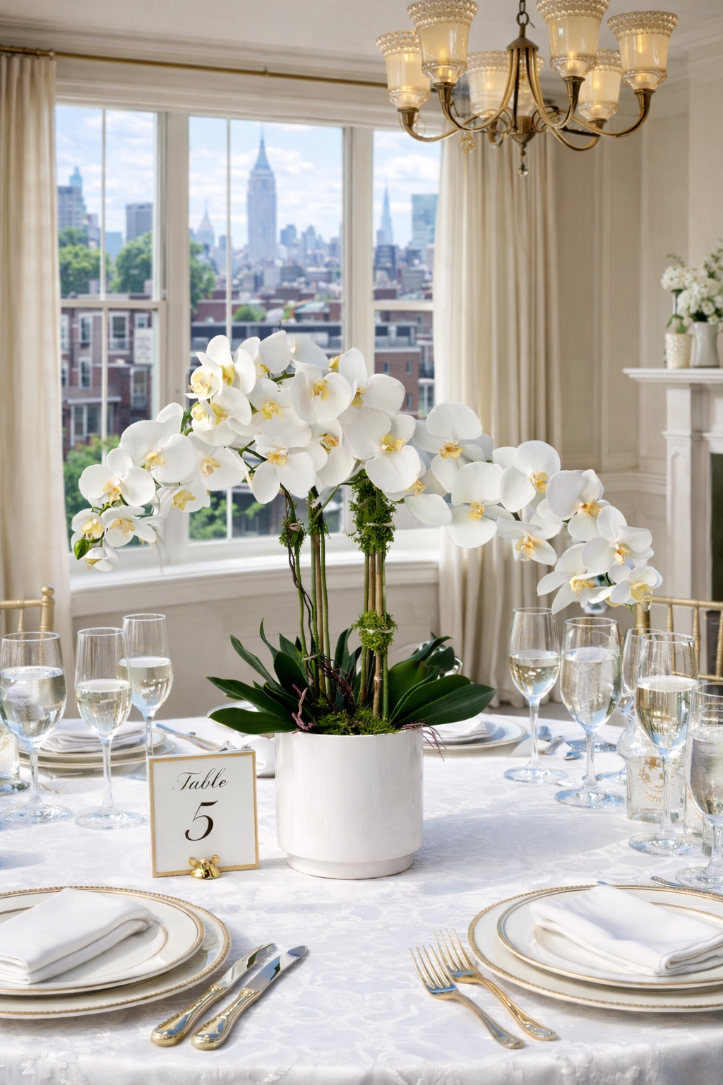 EM Orchid Arrangement at an intimate gathering