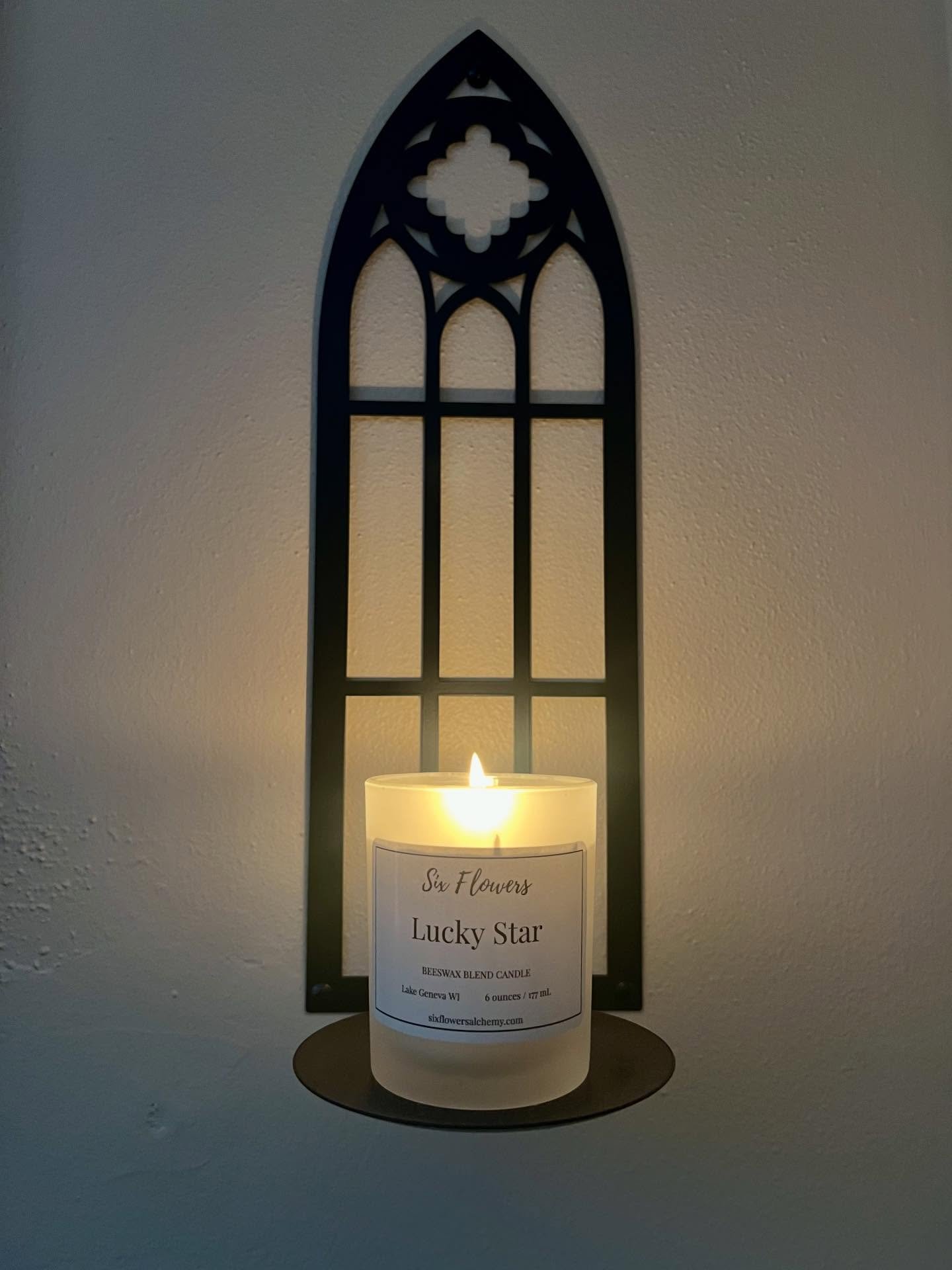 Who else lights a candle when they meditate?  Lucky Star&mdash; chai tea with a hint of lavender&mdash; smells divine. 

Six Flowers Alchemy candles are on sale at the link in my bio. Lots of holiday and season appropriate scents like &quot;A Forest&