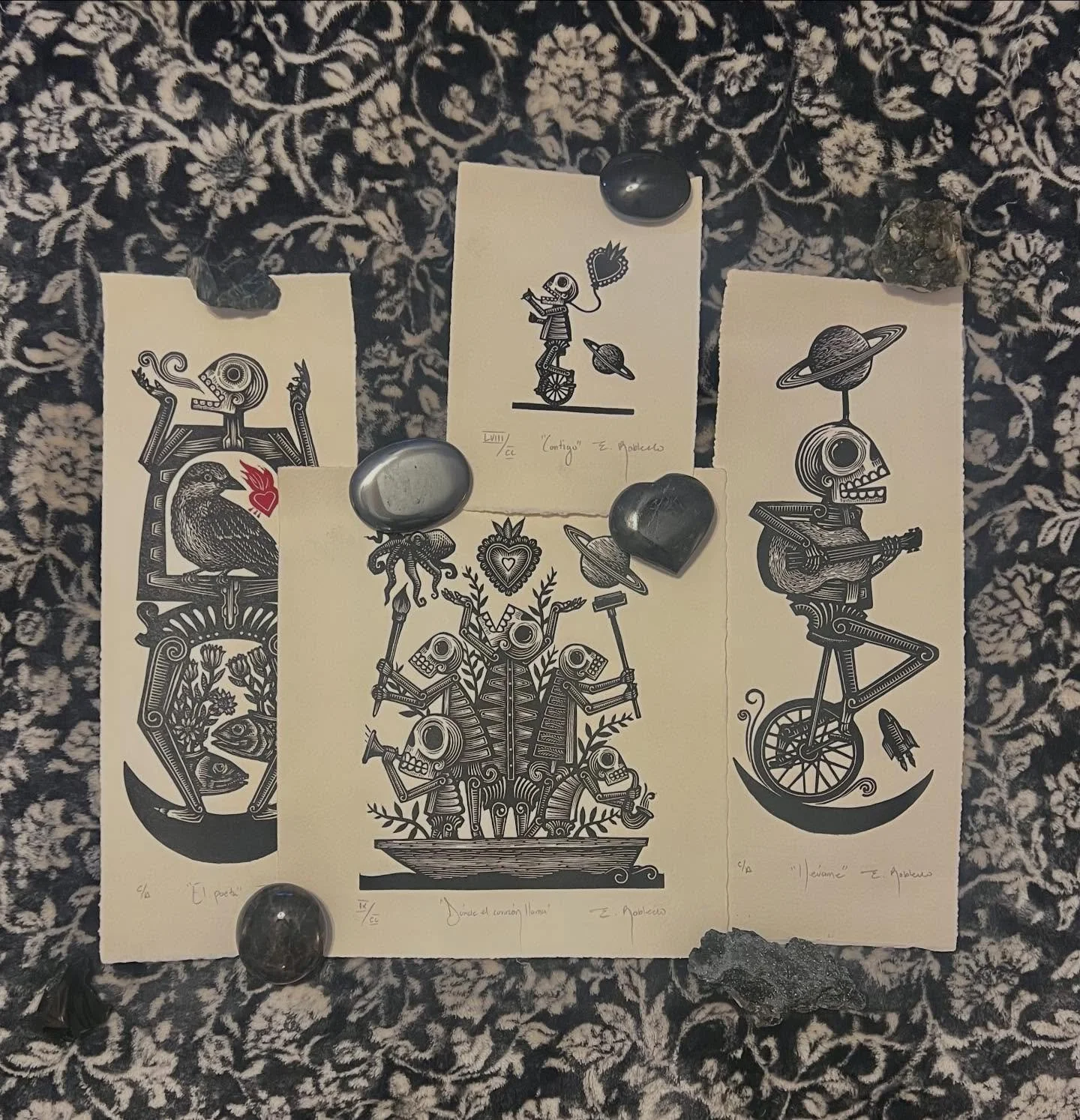 Kicking off Saturnalia with some new prints from @eduardorobledomx for this Saturn-ruled girl. I'm excited to have them framed and hung in the clinic art gallery, which is getting an overhaul in the coming weeks. Stay tuned. 🖤✨🪐 #supportartists #su