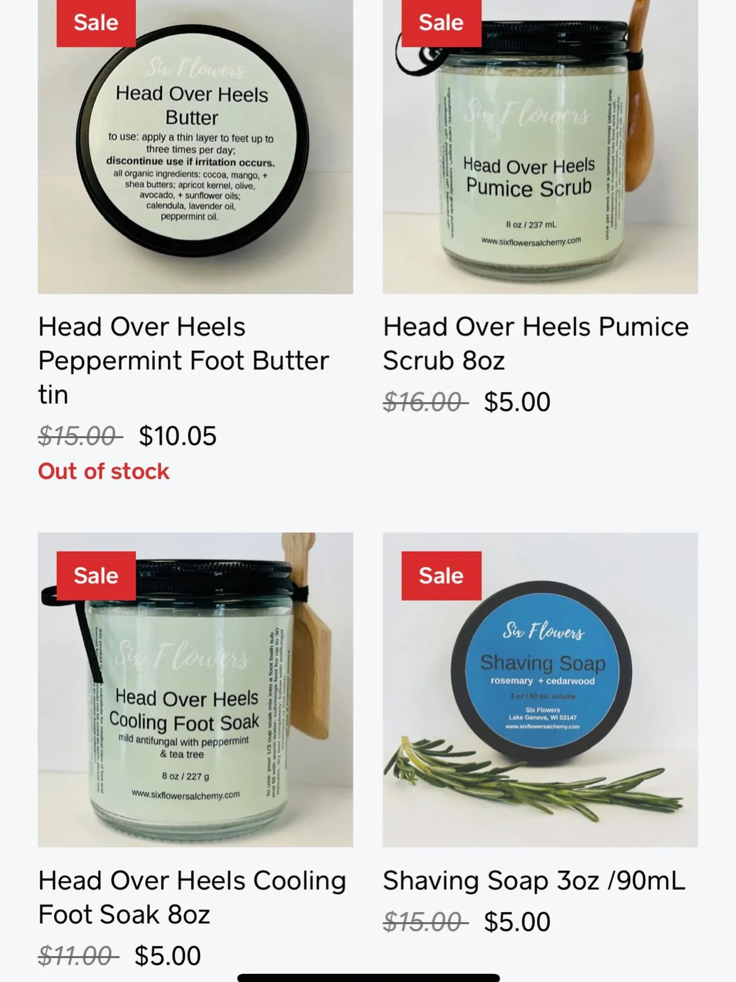 Help me clear the shelves to make room for the new year. All Six Flowers Alchemy items are on sale for 33% off and many of them are only $5.  All varieties of tea are $5. Mugs are on sale. Self care tools are on sale. 
Stock up while supplies last. 
