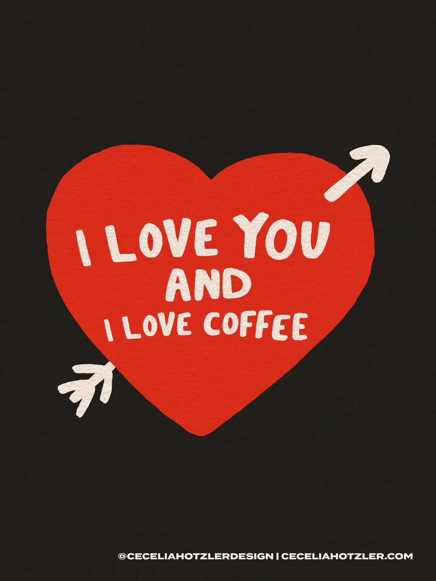 i love you and i love coffee 💕☕️ lil valentines-inspired doodle today. hope you&rsquo;re having a great day and your coffee was good!

digital art | digital drawing | digital illustration | iPad art | iPad illustration | iPad drawing | art | drawing