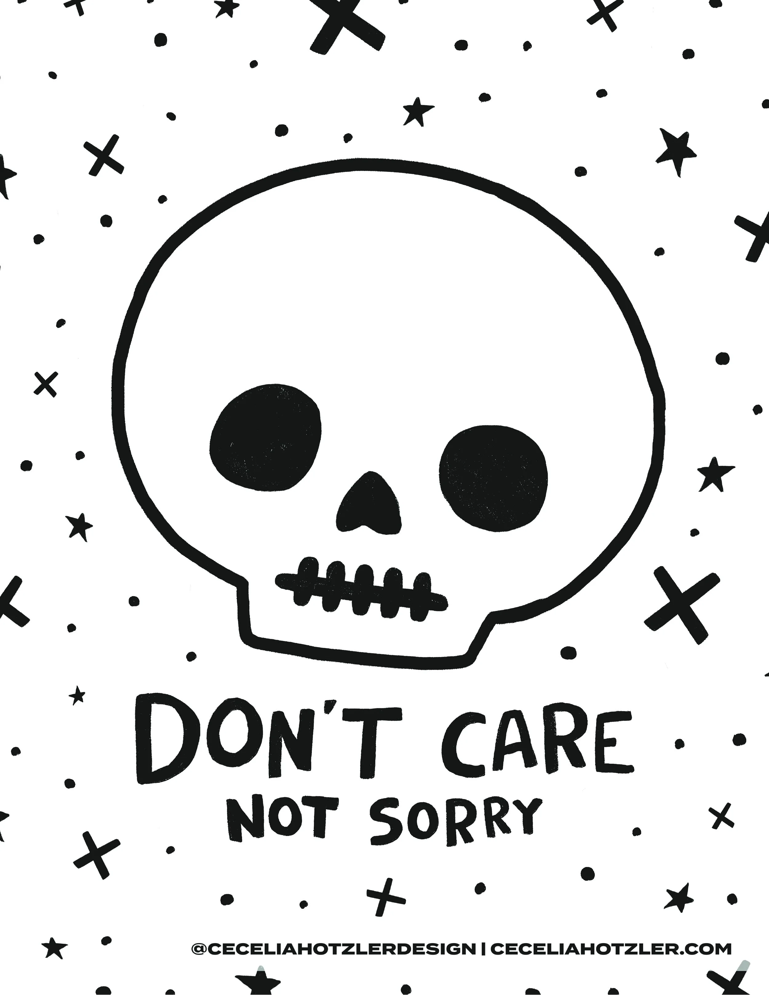 Skull free downloadable coloring page by Cecelia Hotzler