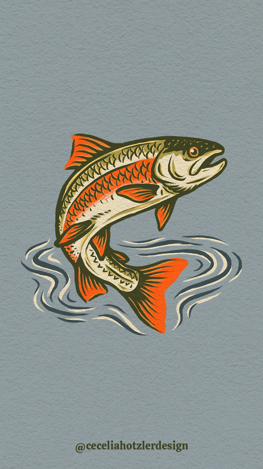 FREE downloadable, hand-drawn lock screen wallpaper for iPhone or Android by Cecelia Hotzler of Cecelia Hotzler Design.
