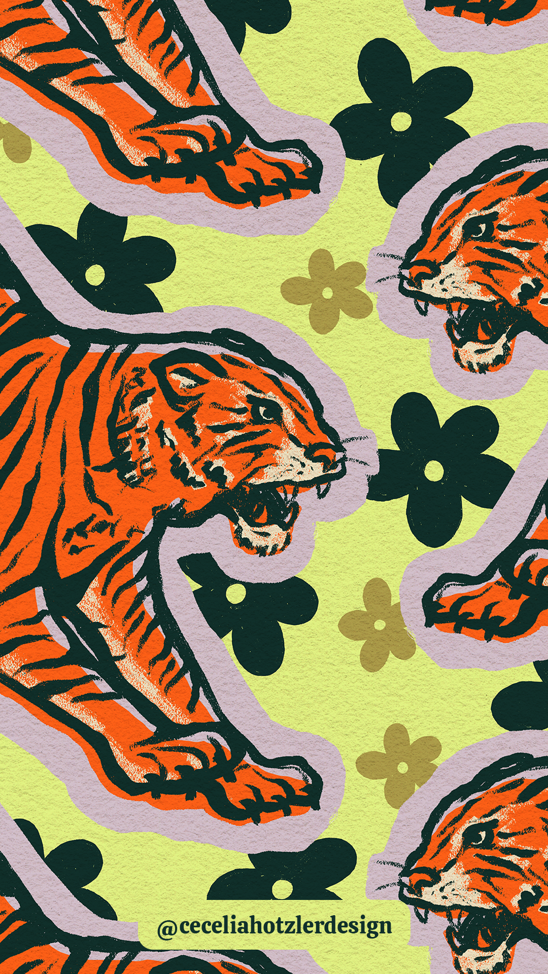 FREE downloadable, hand-drawn lock screen wallpaper for iPhone or Android by Cecelia Hotzler of Cecelia Hotzler Design.