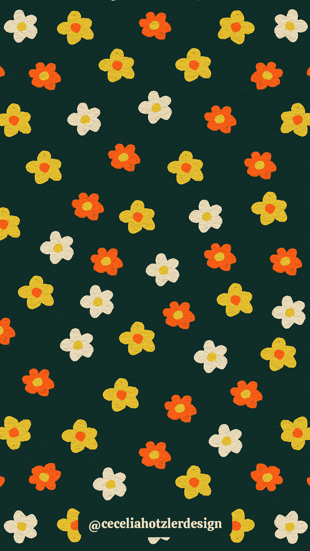 FREE downloadable, hand-drawn lock screen wallpaper for iPhone or Android by Cecelia Hotzler of Cecelia Hotzler Design.
