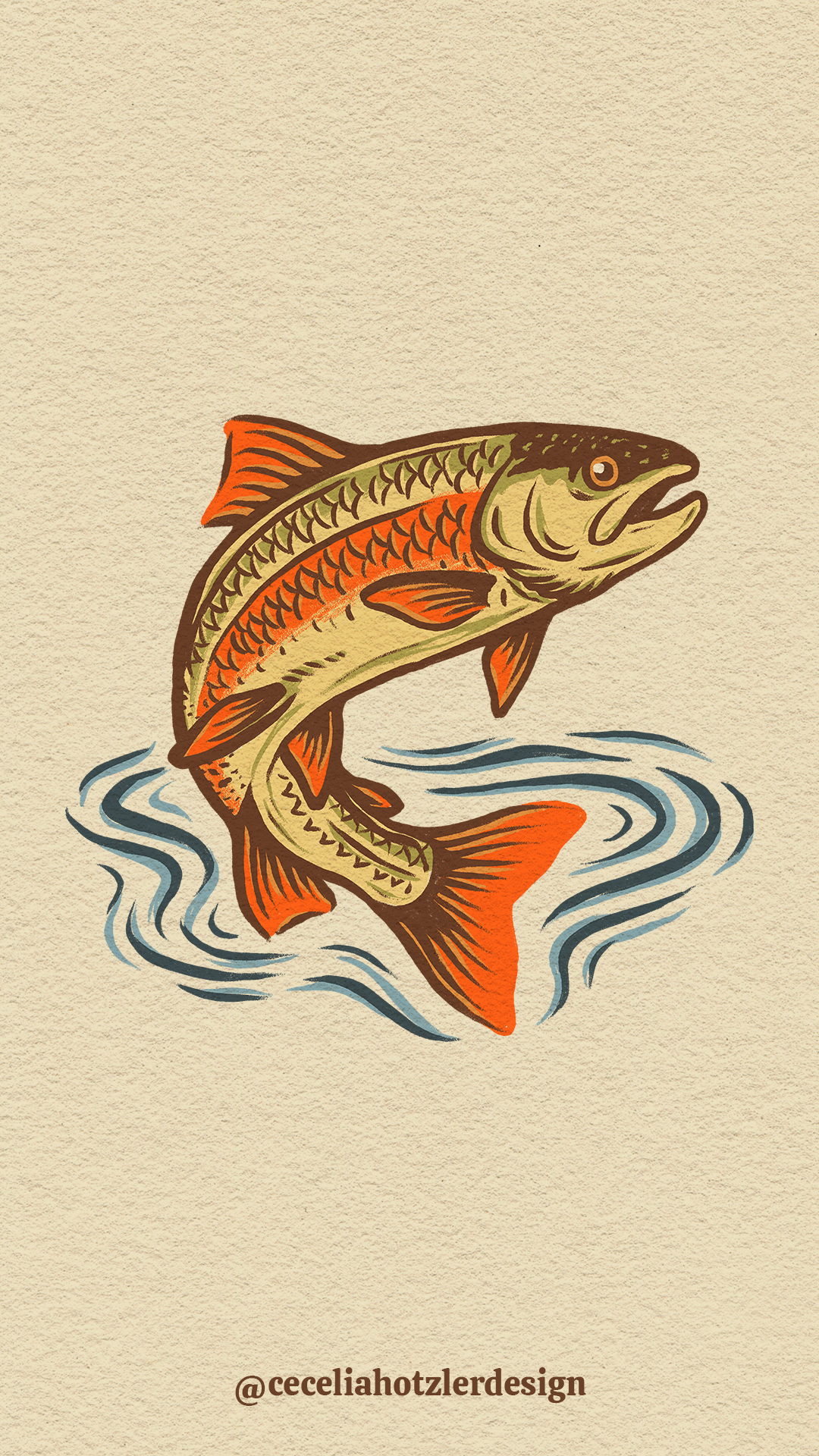 FREE downloadable, hand-drawn lock screen wallpaper for iPhone or Android by Cecelia Hotzler of Cecelia Hotzler Design.