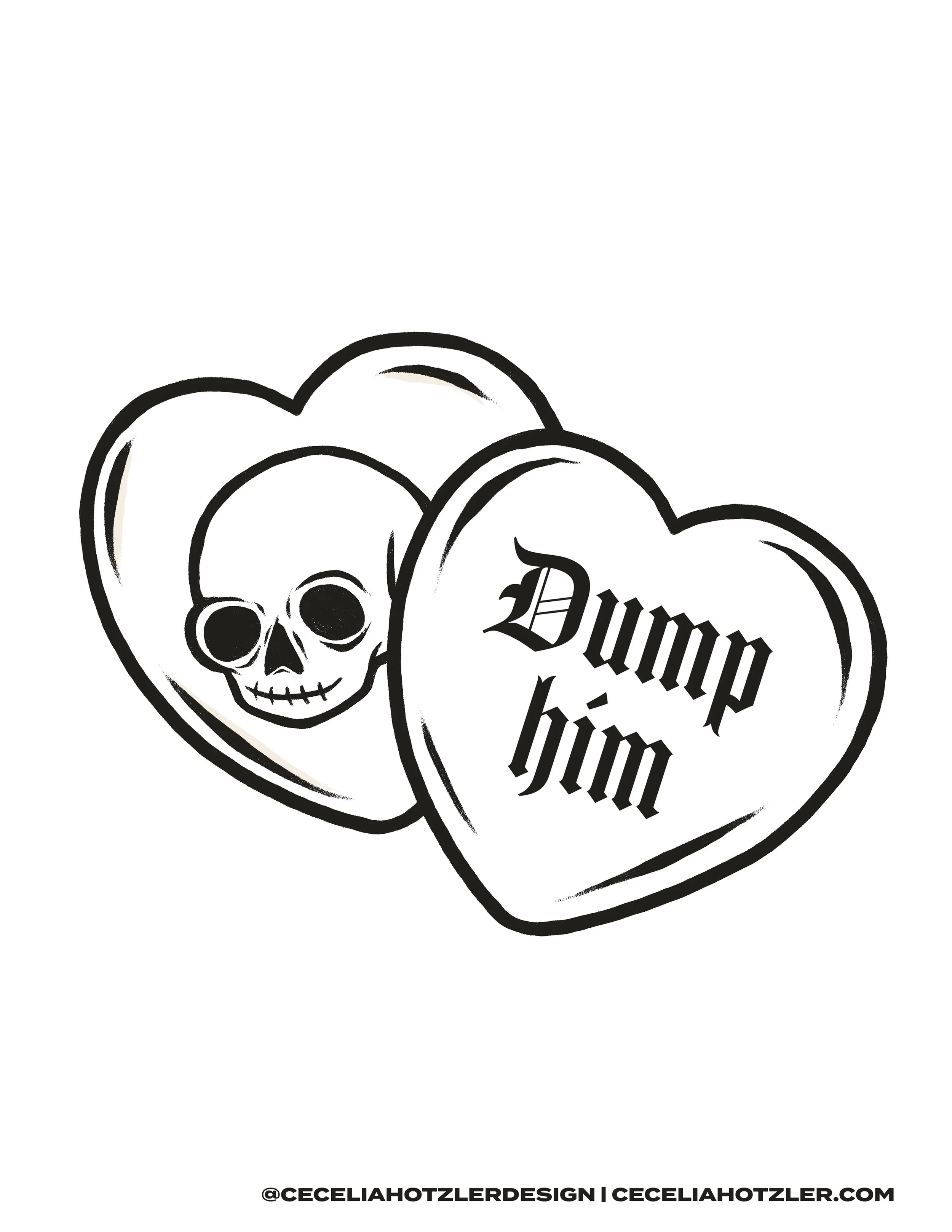 Dump him skull candy free downloadable coloring page by Cecelia Hotzler