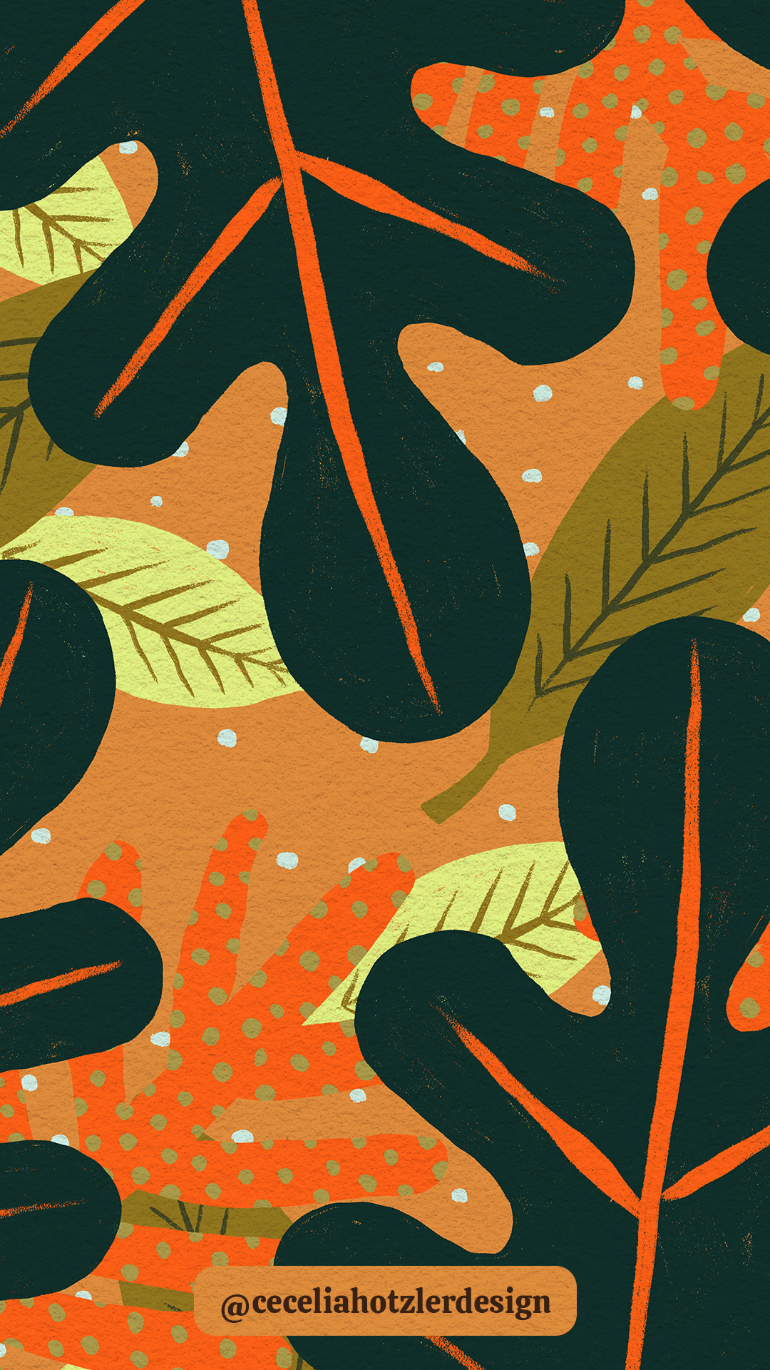 FREE downloadable, hand-drawn lock screen wallpaper for iPhone or Android by Cecelia Hotzler of Cecelia Hotzler Design.