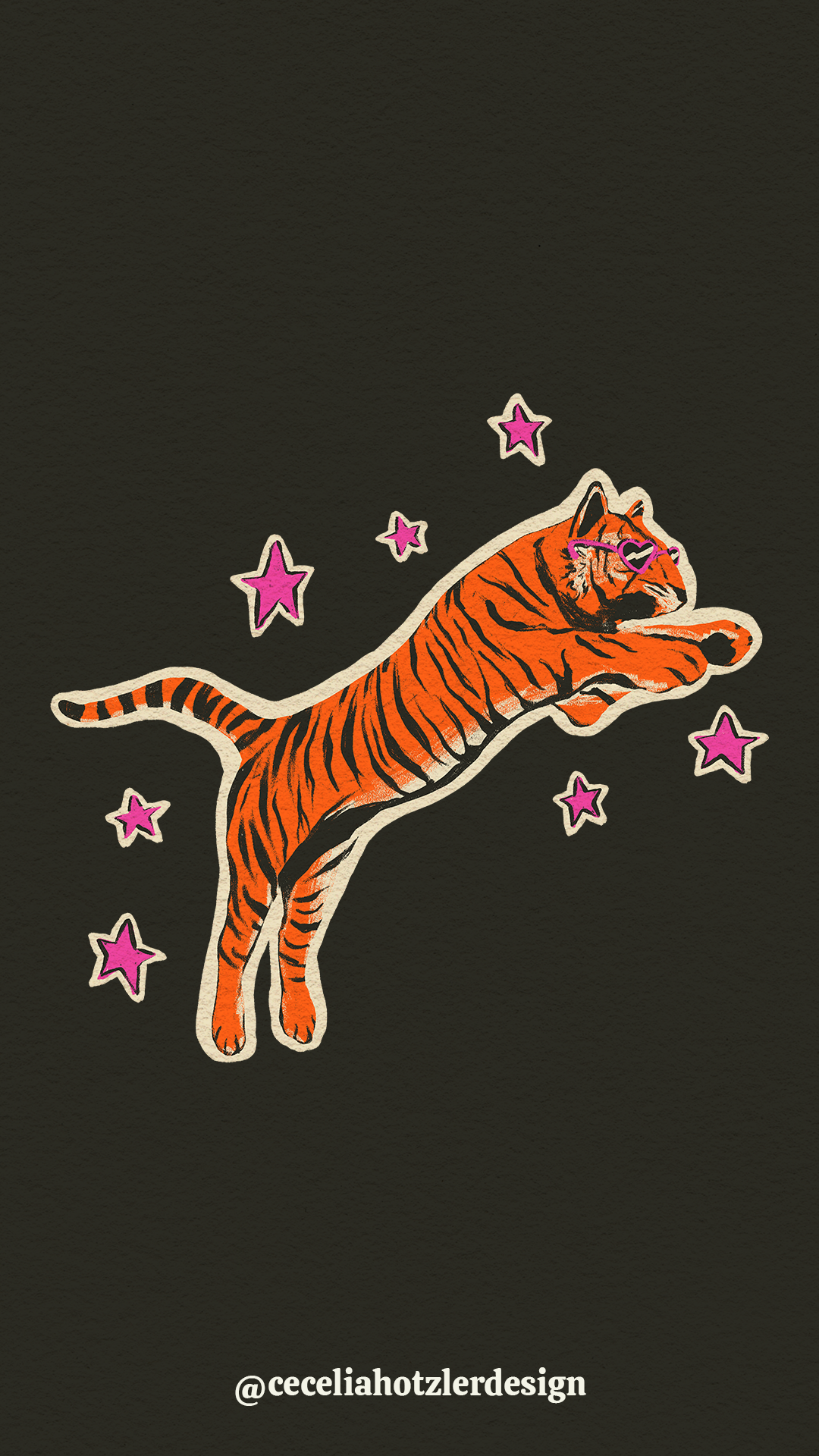 FREE downloadable, hand-drawn lock screen wallpaper for iPhone or Android by Cecelia Hotzler of Cecelia Hotzler Design.