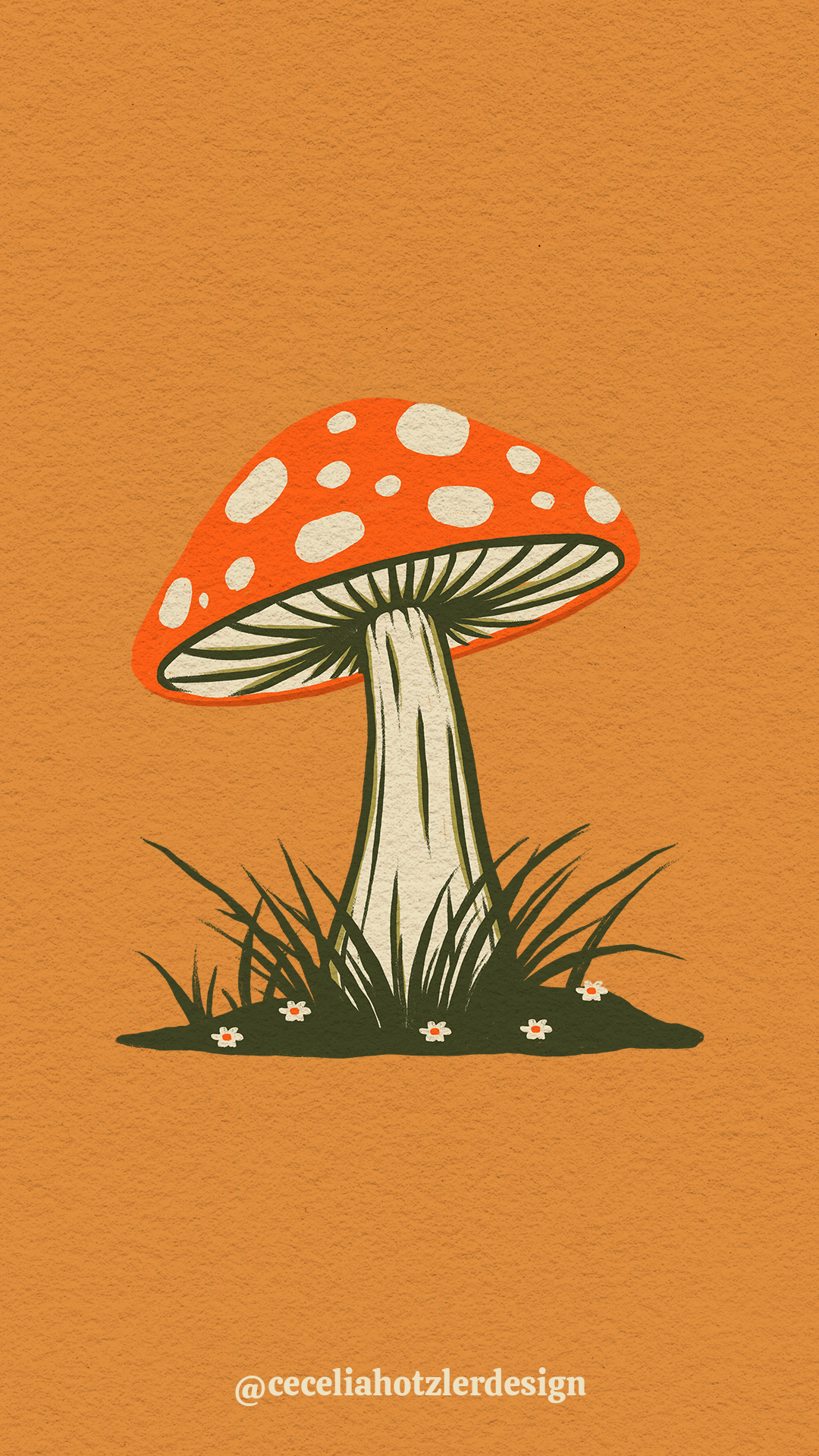 FREE downloadable, hand-drawn lock screen wallpaper for iPhone or Android by Cecelia Hotzler of Cecelia Hotzler Design.