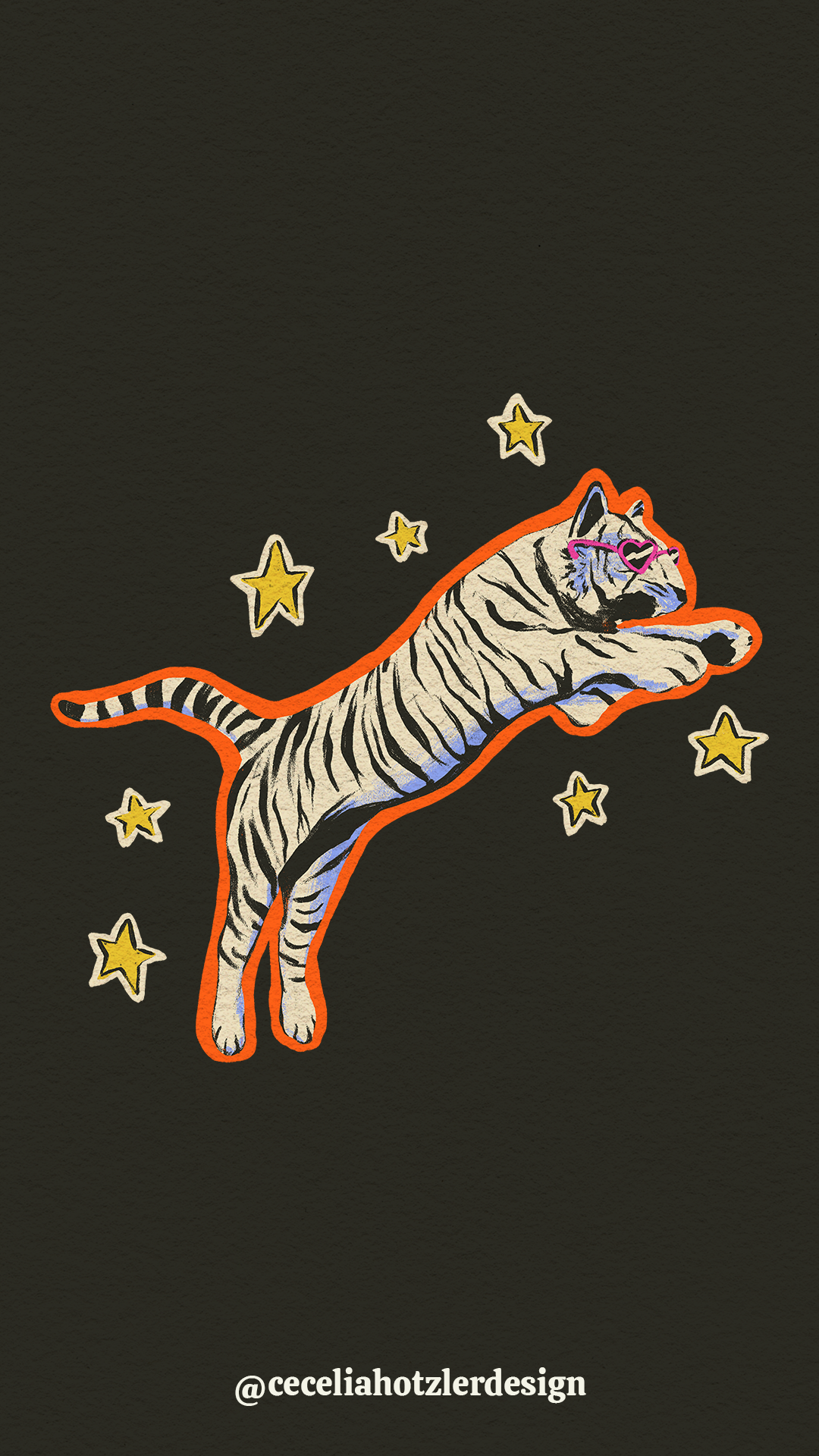 FREE downloadable, hand-drawn lock screen wallpaper for iPhone or Android by Cecelia Hotzler of Cecelia Hotzler Design.
